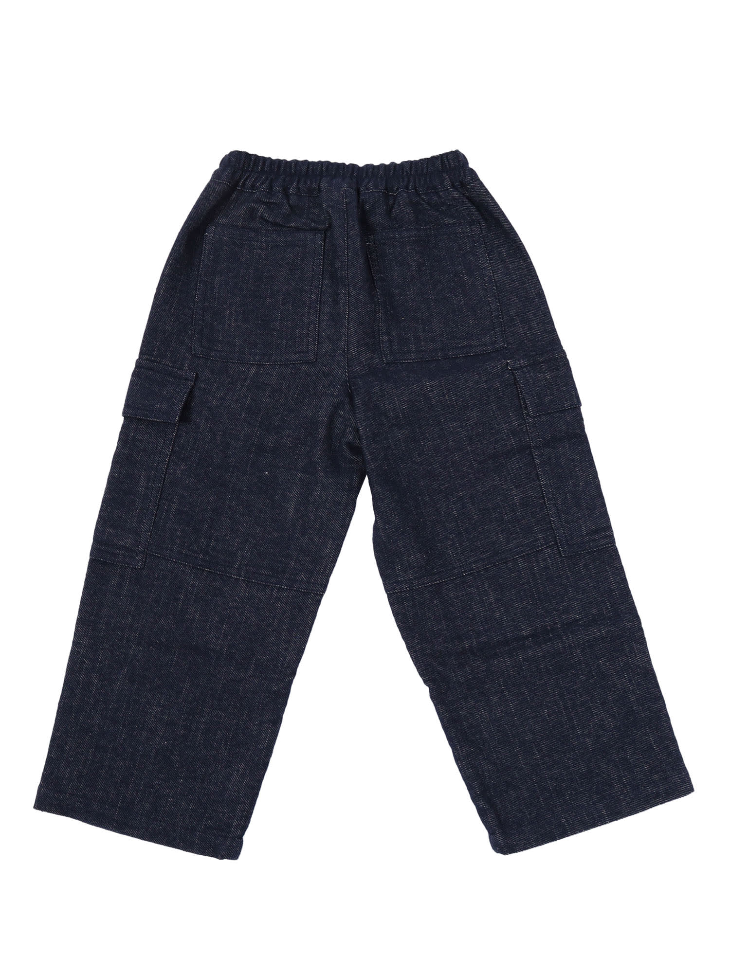 Il Gufo Cotton Blend Denim Pants Kids In Animal Print