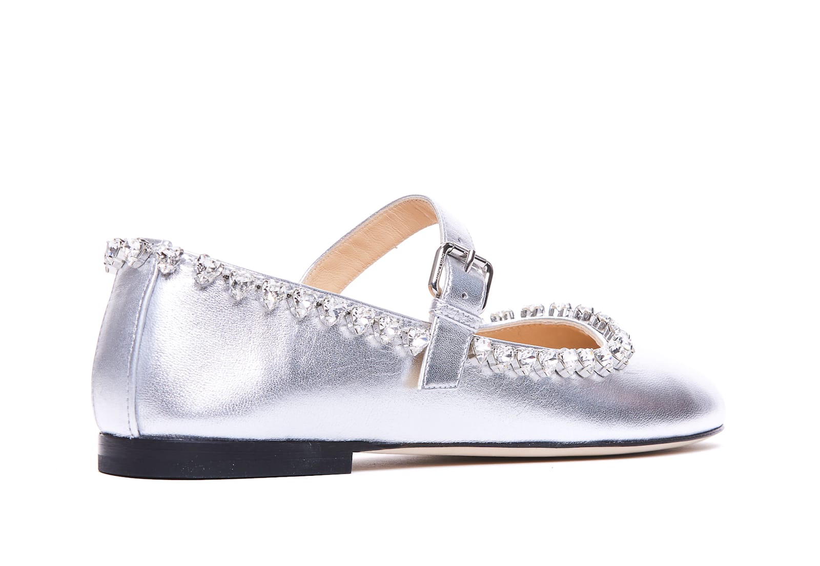 Shop Mach &amp; Mach Audrey Ballets In Silver