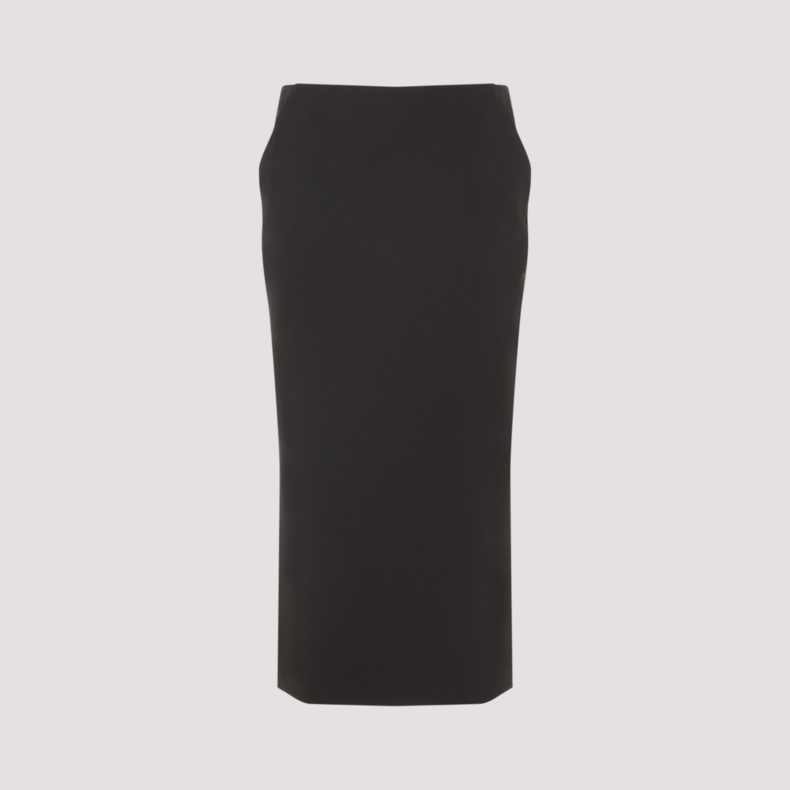 Giorgio Armani Knee-length Tailored Skirt With Subtle Back Slit In Black