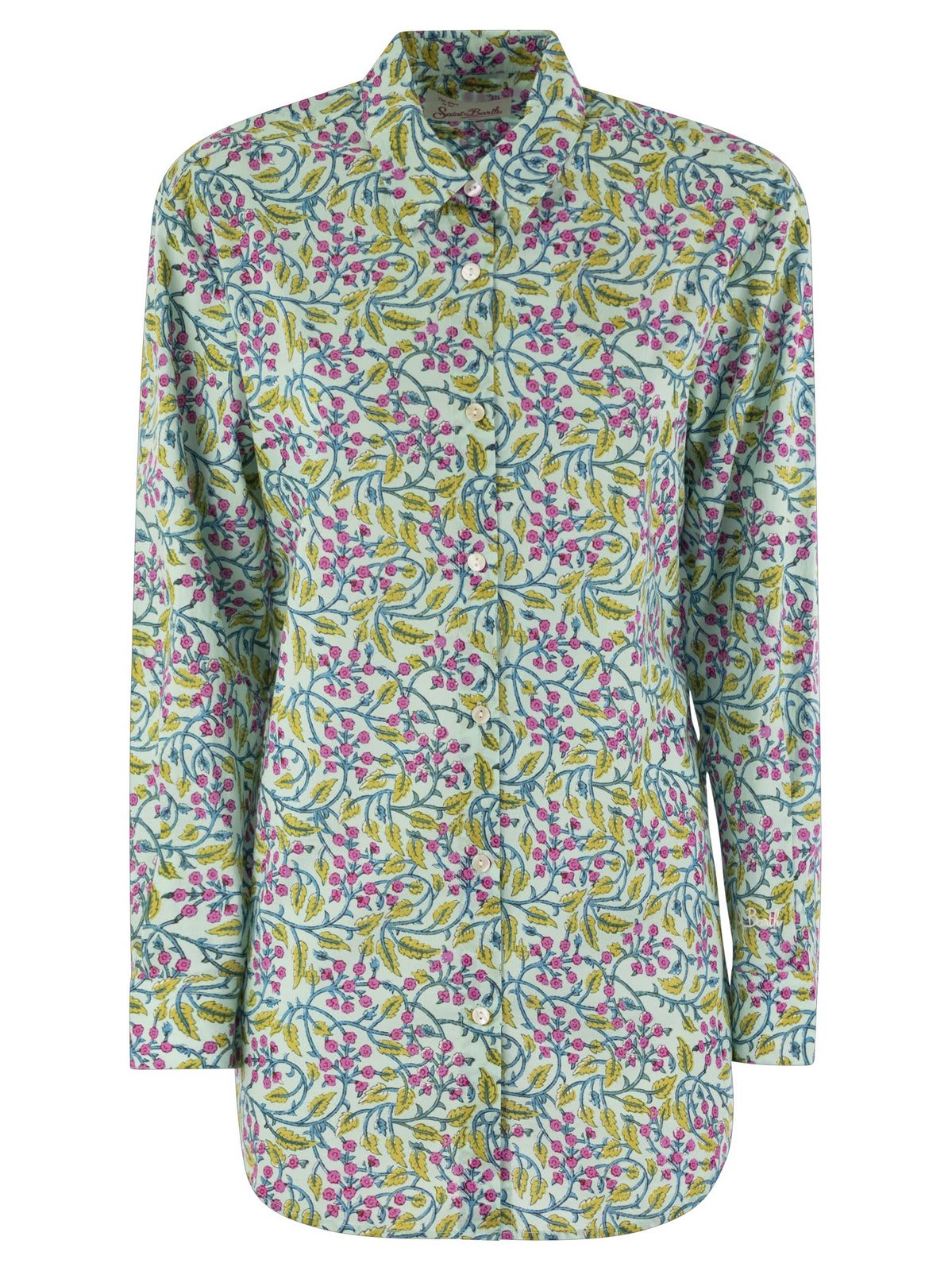 Shop Mc2 Saint Barth Floral-printed Button-up Shirt