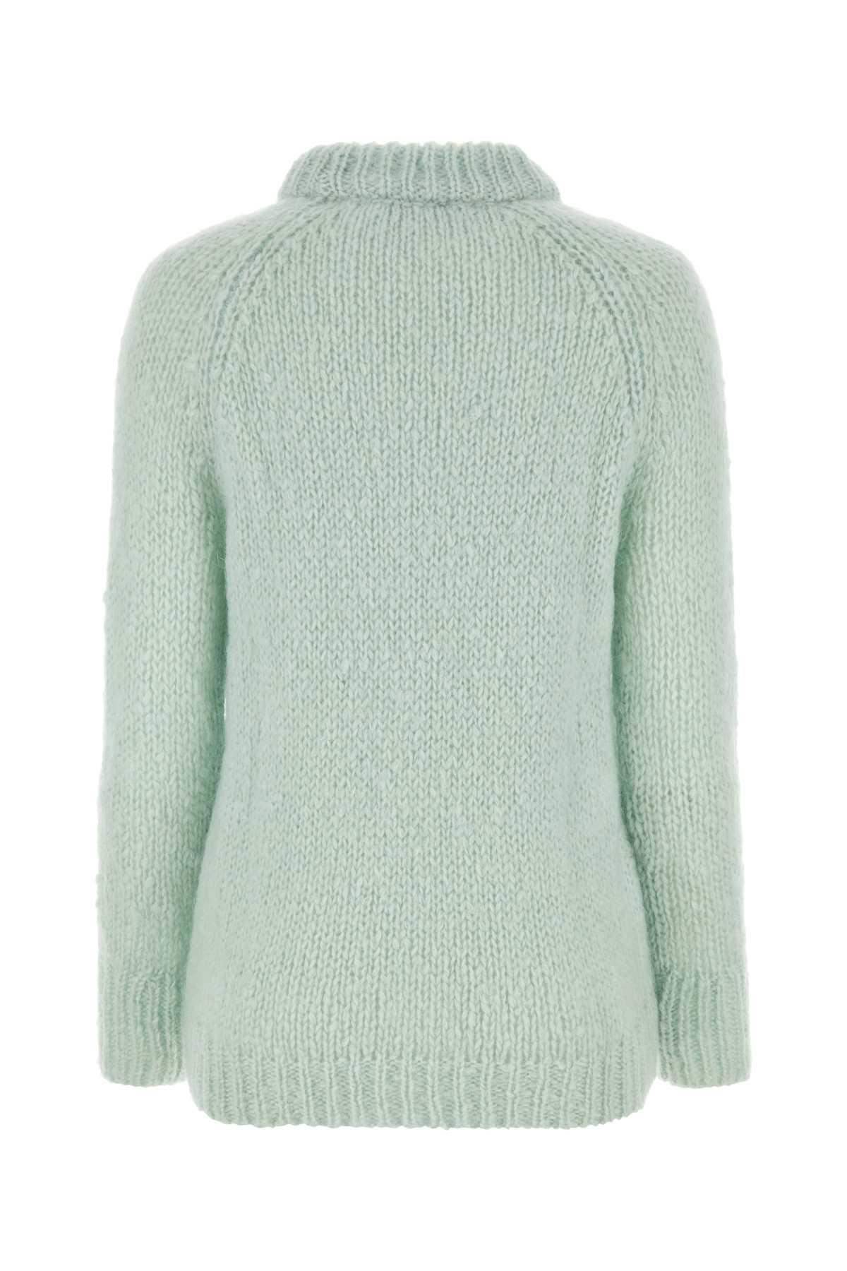 Shop Cecilie Bahnsen Mint Green Mohair Blend Sweater In Bluemint