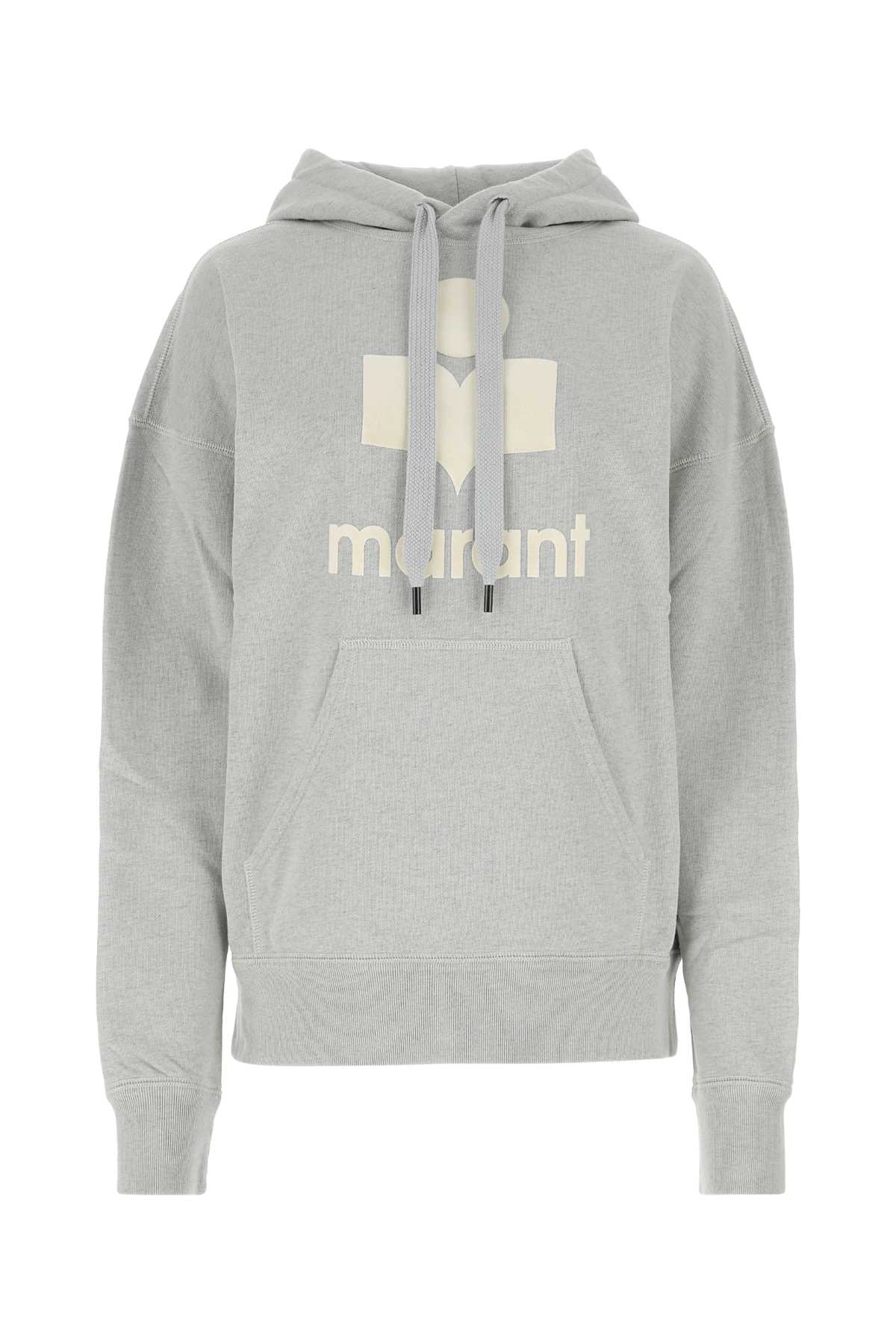 Shop Marant Etoile Melange Grey Cotton Blend Mansel Sweatshirt In Multicolor