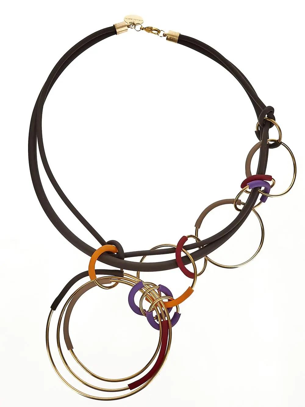 Shop Liviana Conti Hoops Necklace In Multicolour