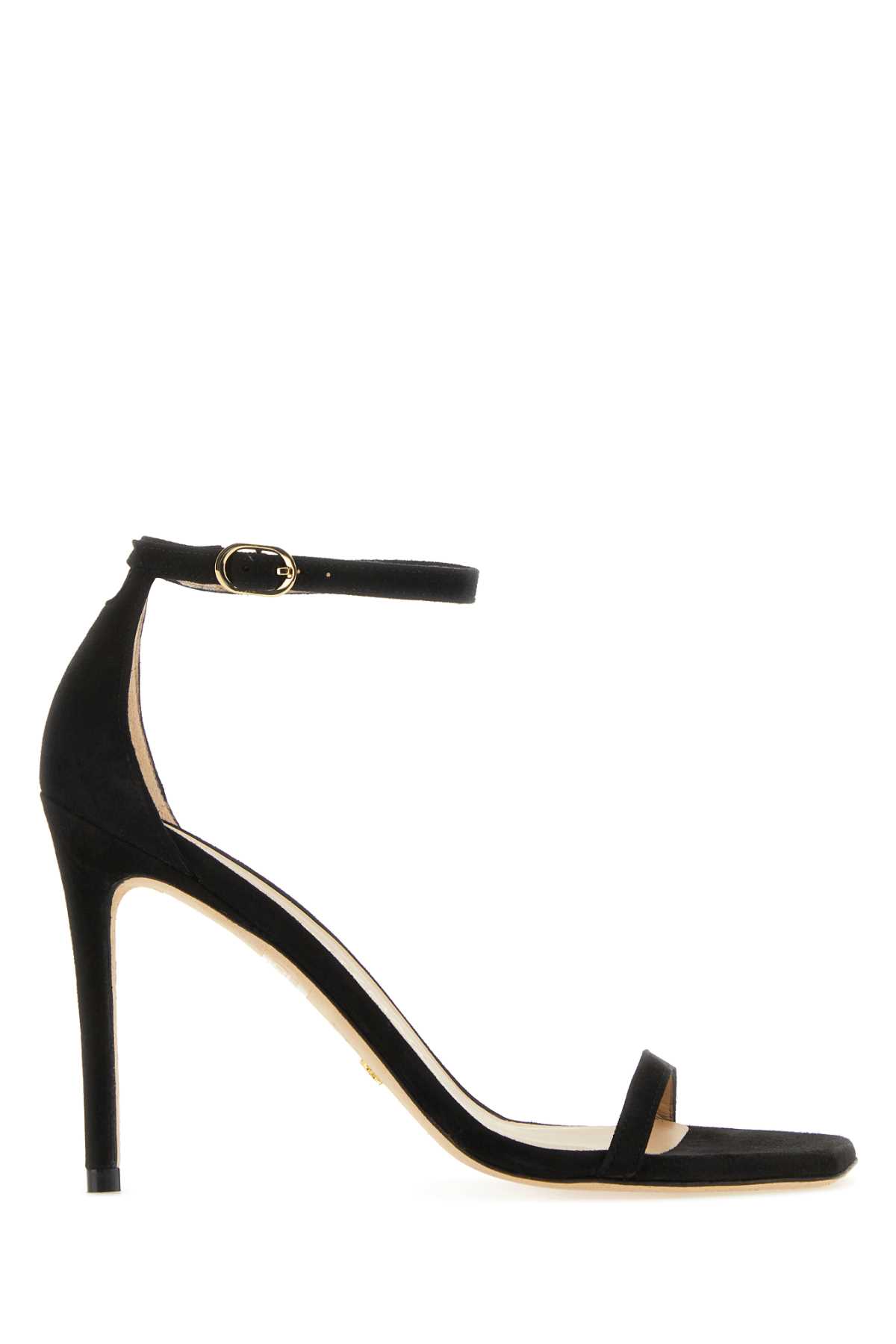 Stuart Weitzman Black Suede Nudistcurve 100 Sandals