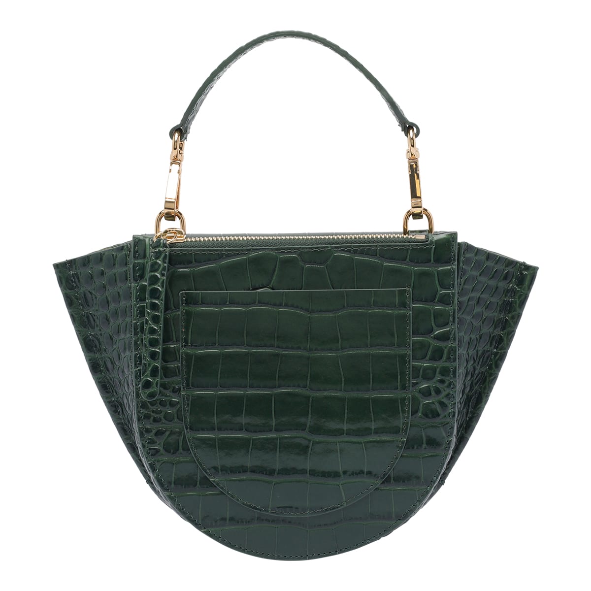 Wandler Womens Olive Croco Hortensia Mini Crocodile-effect Leather Shoulder Bag In Green