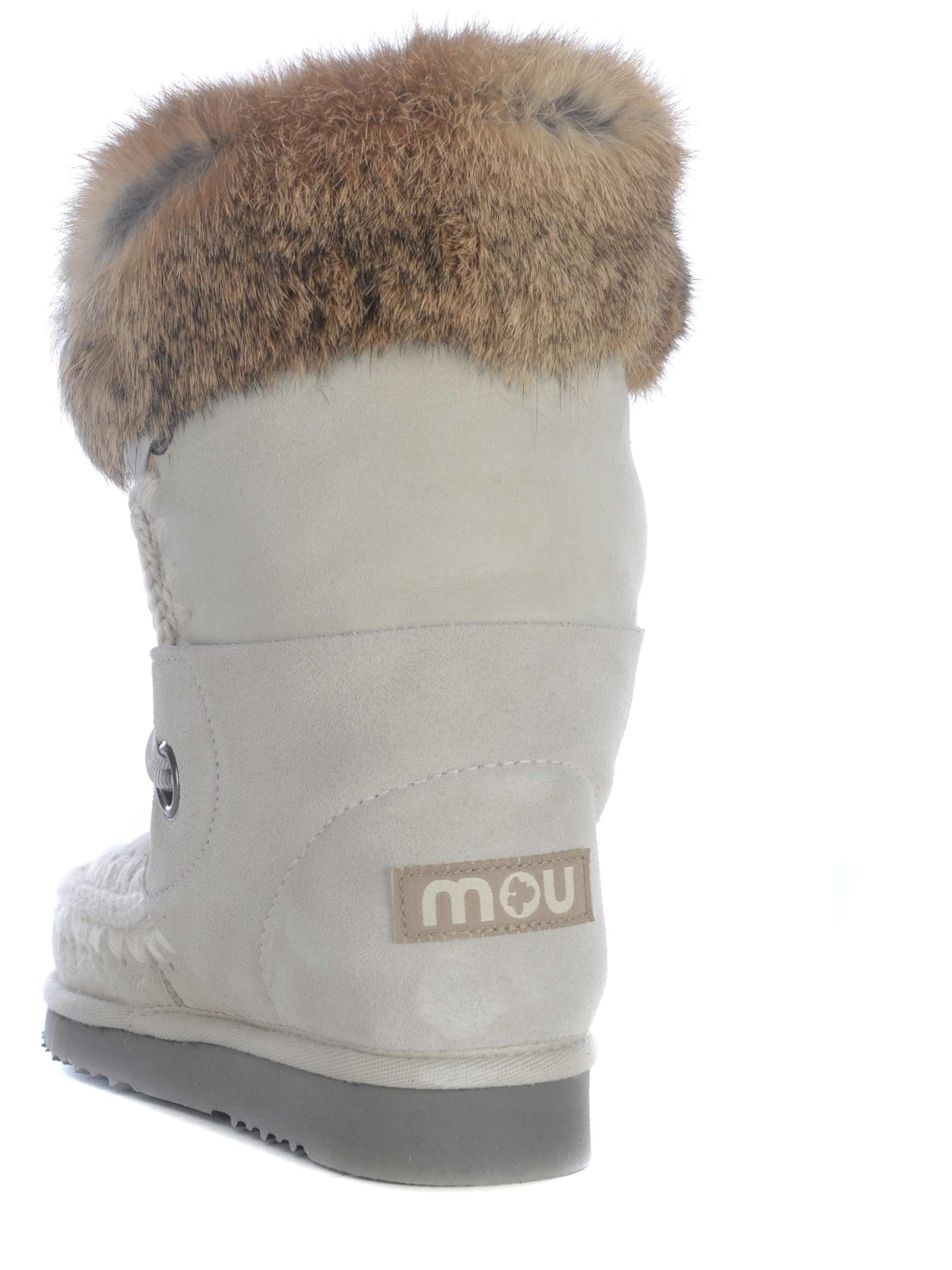 Shop Mou Boots  Eskimolace Made In Suede In Ghiaccio