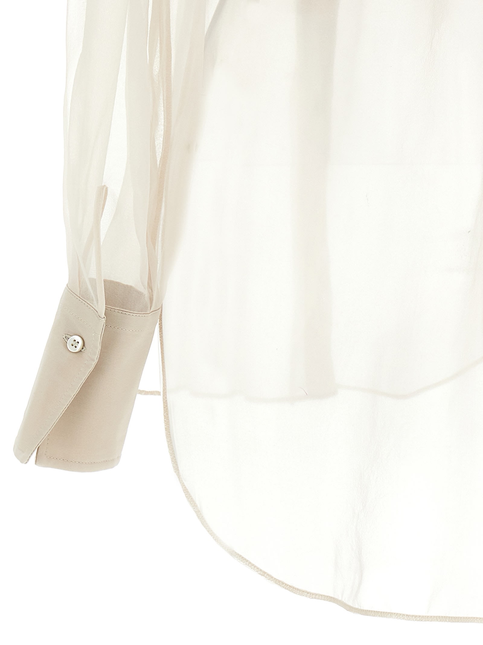 Shop Brunello Cucinelli Shiny Trims Shirt In Beige