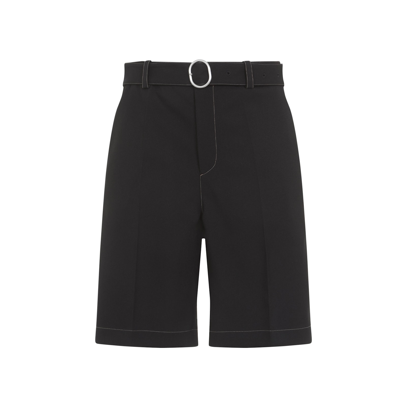 Jil Sander Belted Bermuda Shorts In Black