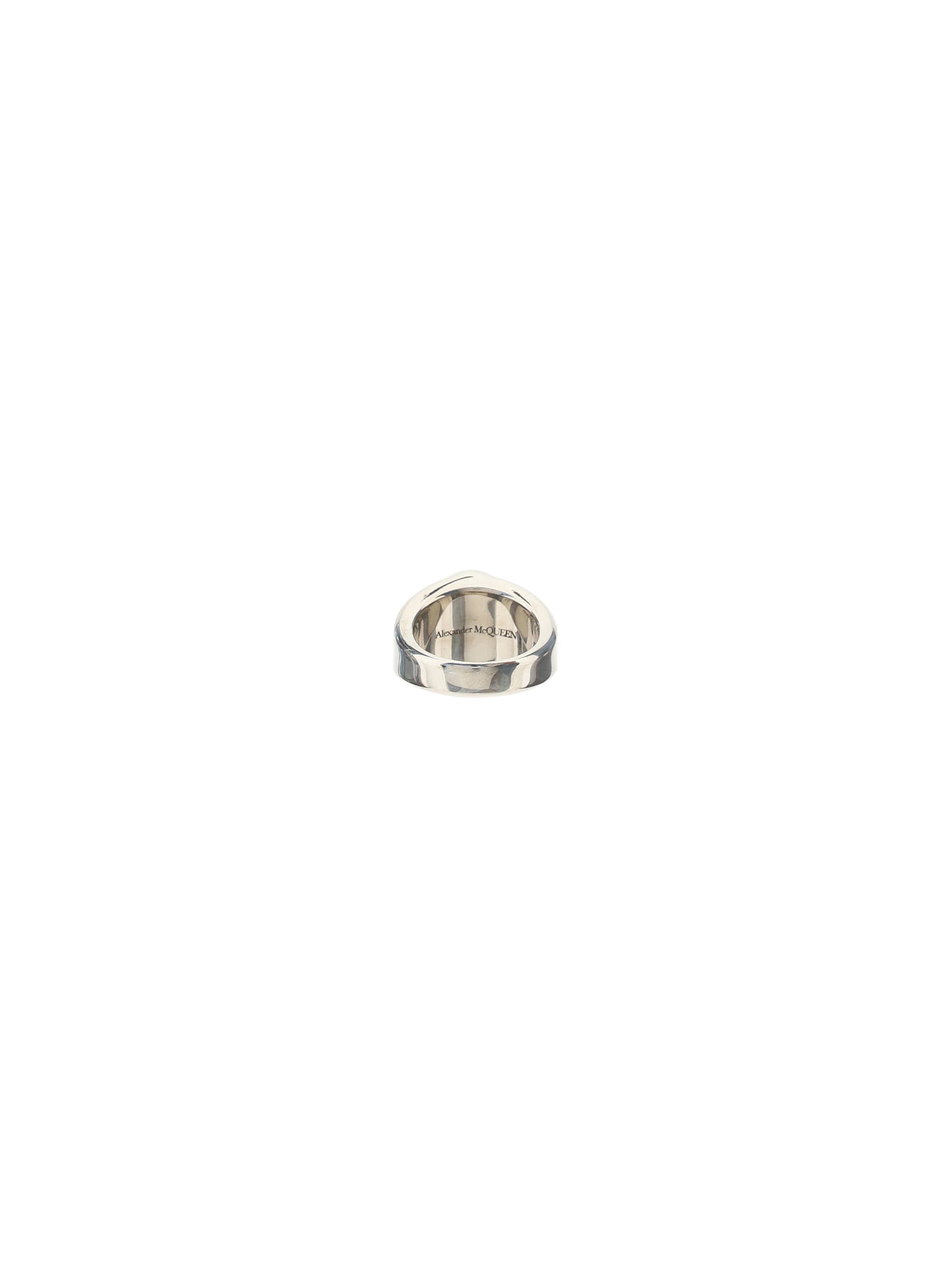 Shop Alexander Mcqueen Skull Ring In Silver
