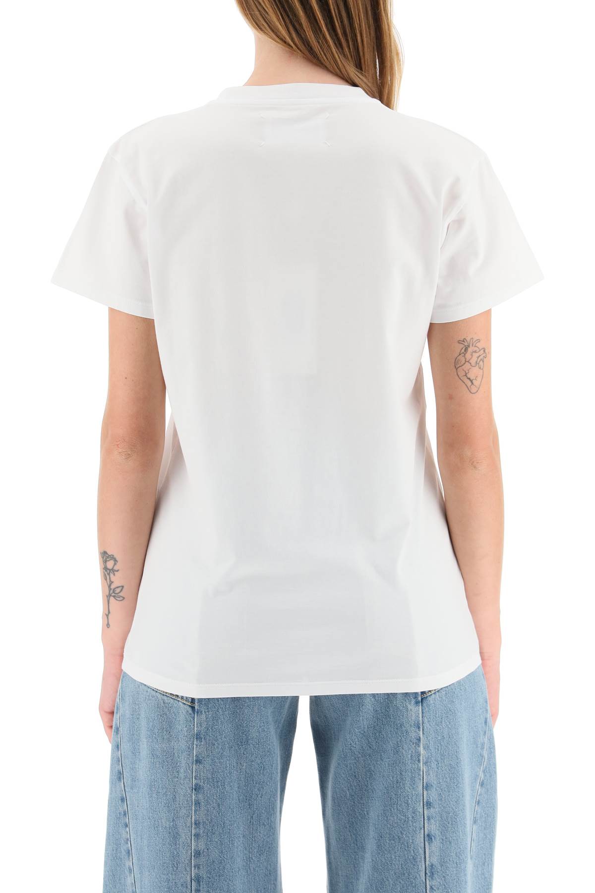 Maison Margiela Numbers Logo T-shirt In Cream