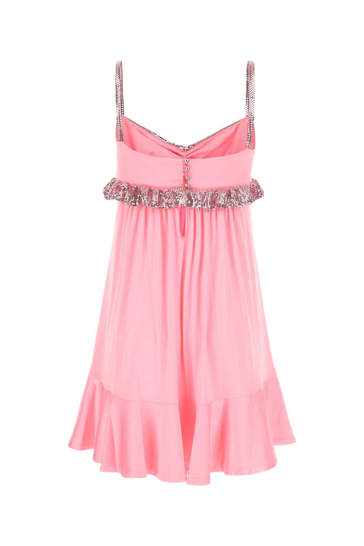 Shop Rabanne Pink Stretch Viscose Dress In M658
