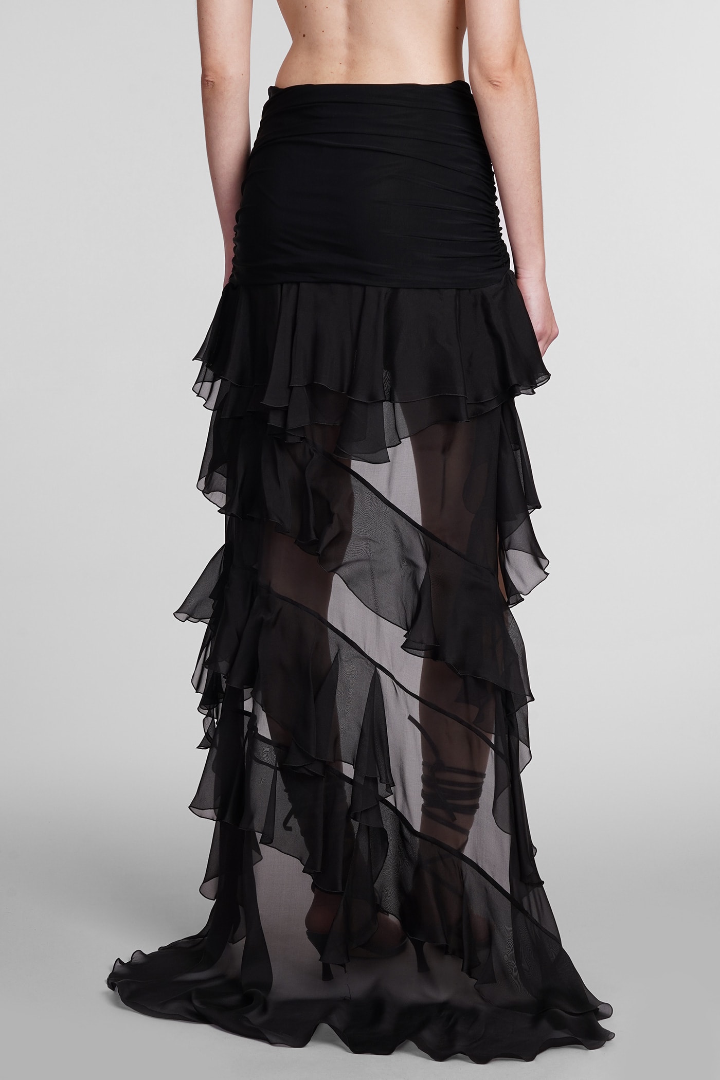Shop Blumarine Skirt In Black Silk