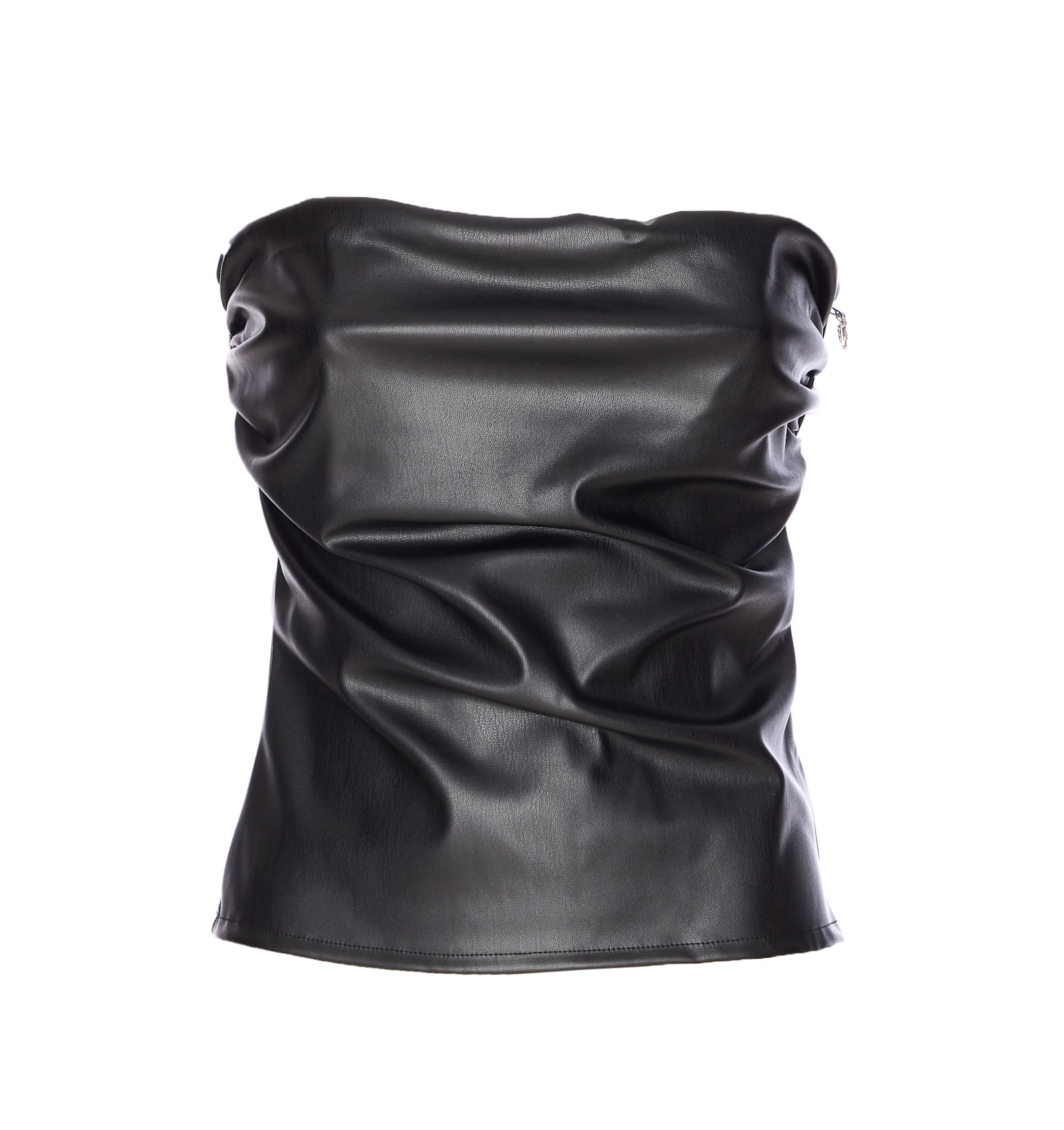 Aniye By Ruched Zipped Strapless Vest In Black
