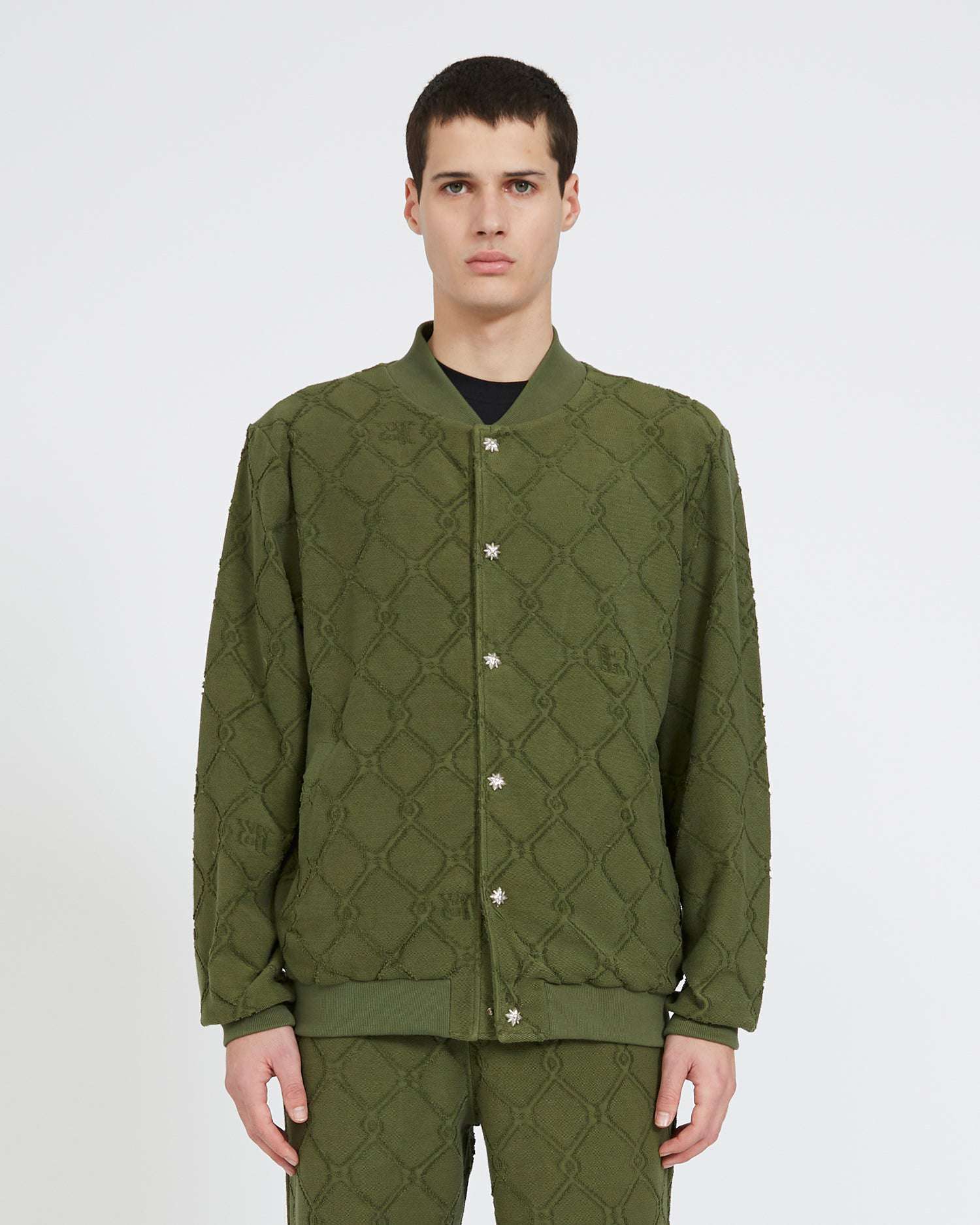 Shop John Richmond Sweatshirt With Buttons And Tone Sur Tone Pattern In Fantasia