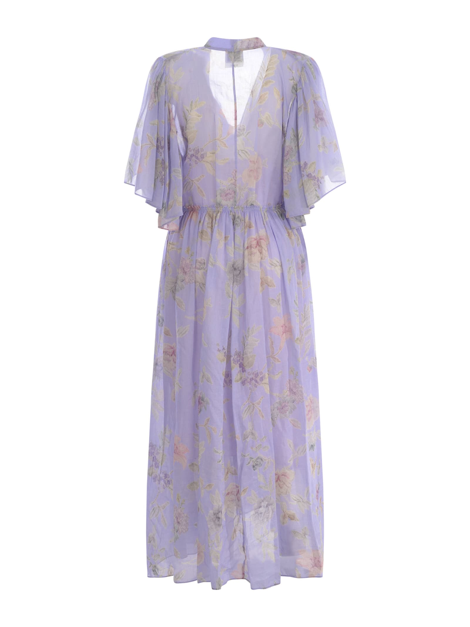 Shop Forte Forte Dress  Kiss From A Rose In Cotton And Silk Voile In Glicine