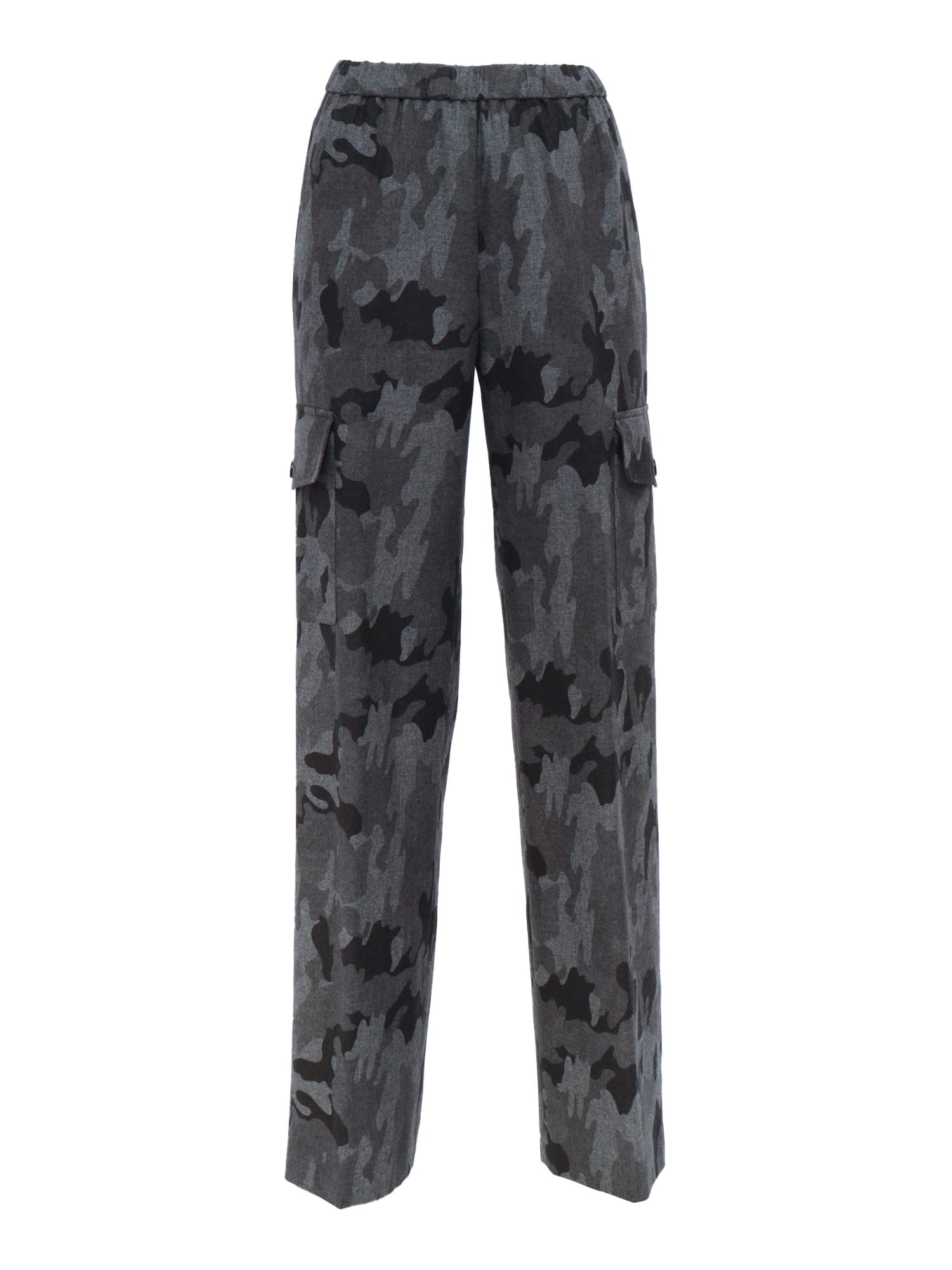 Aspesi Camouflage Cargo Pants In Grey