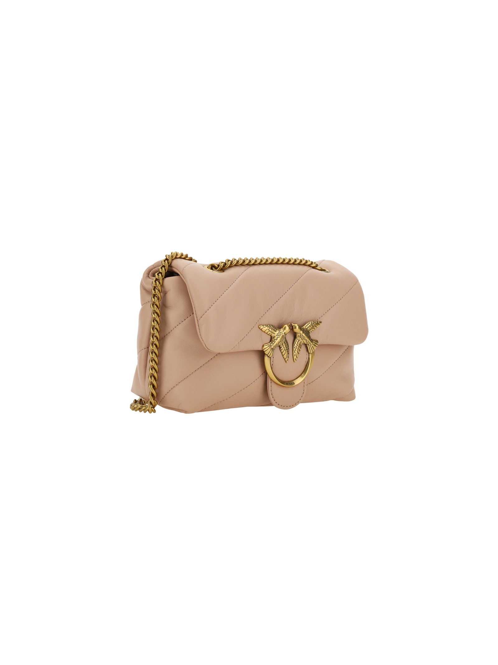Shop Pinko Love Mini Puff Shoulder Bag In Rosa