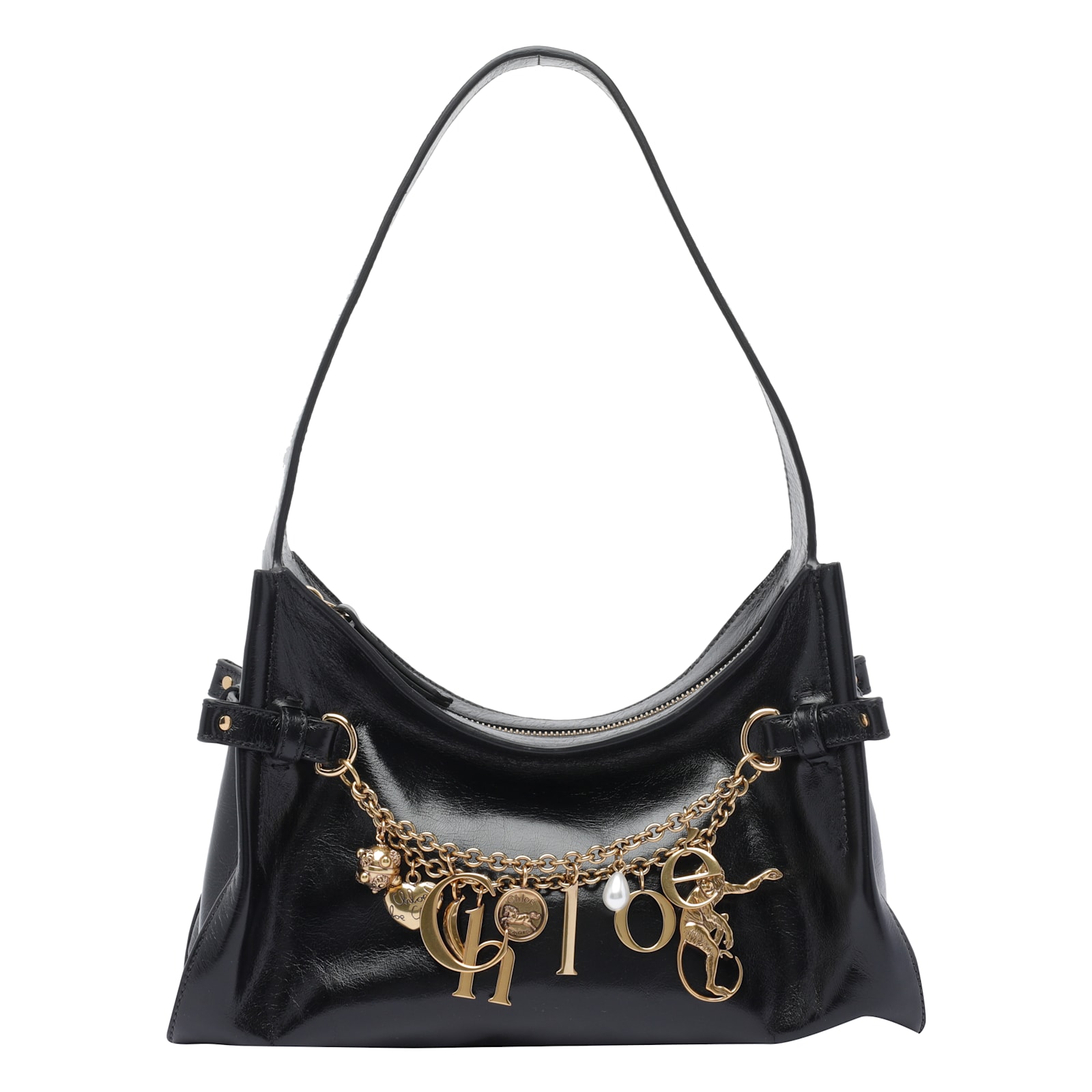 Chloé Chloe Charm Shoulder Bag In Black