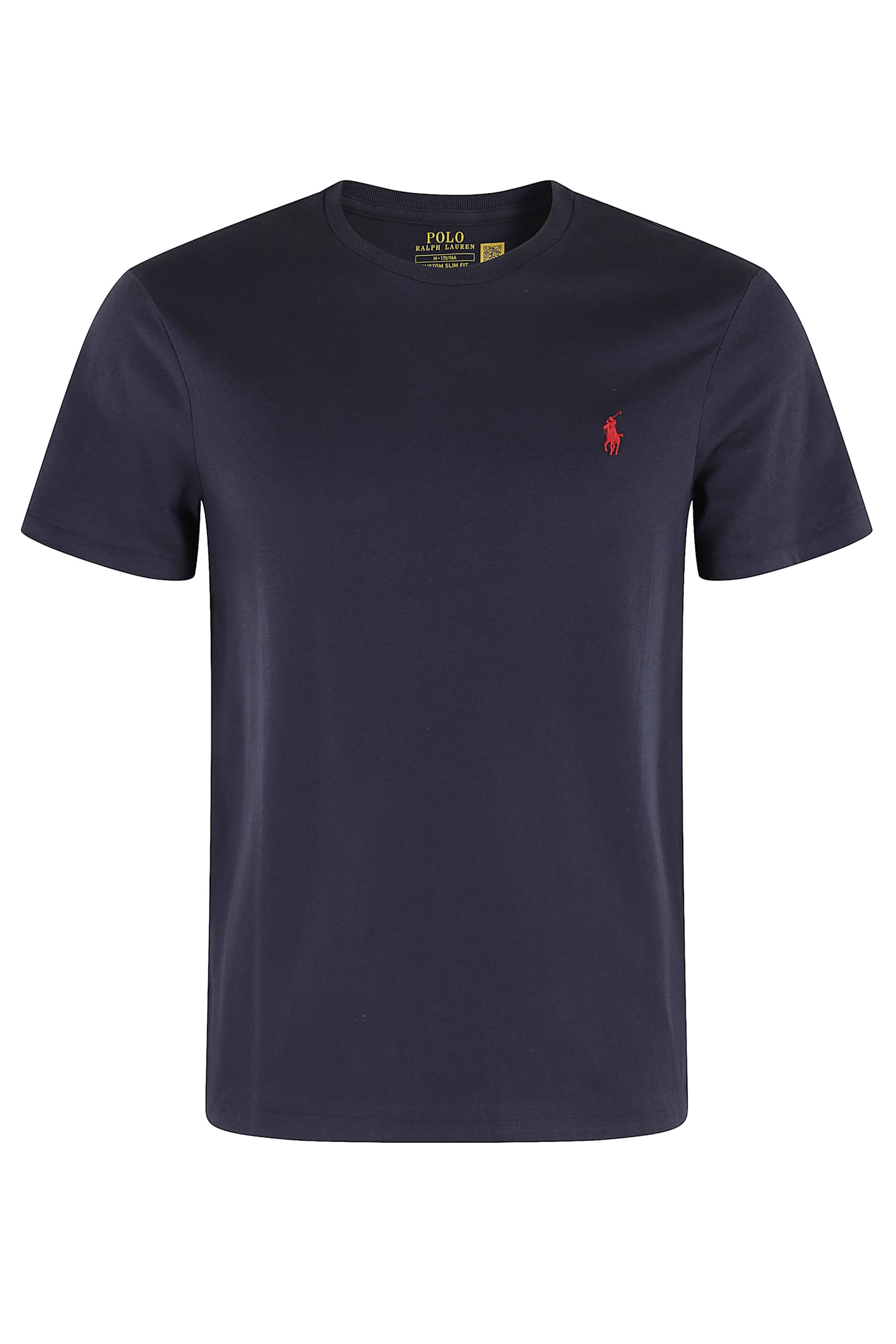 Polo Ralph Lauren Blue Crewneck T-shirt With Pony Embroidery On The Front In Blue