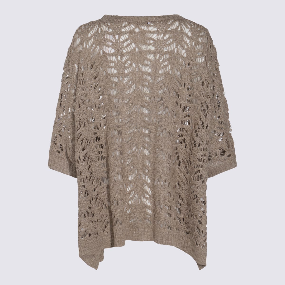 ポンチョ・ケープ BRUNELLO CUCINELLI 'Foliage Lace' poncho Beige Foliage Lace poncho for Woman in Beige | Brunello Cucinelli