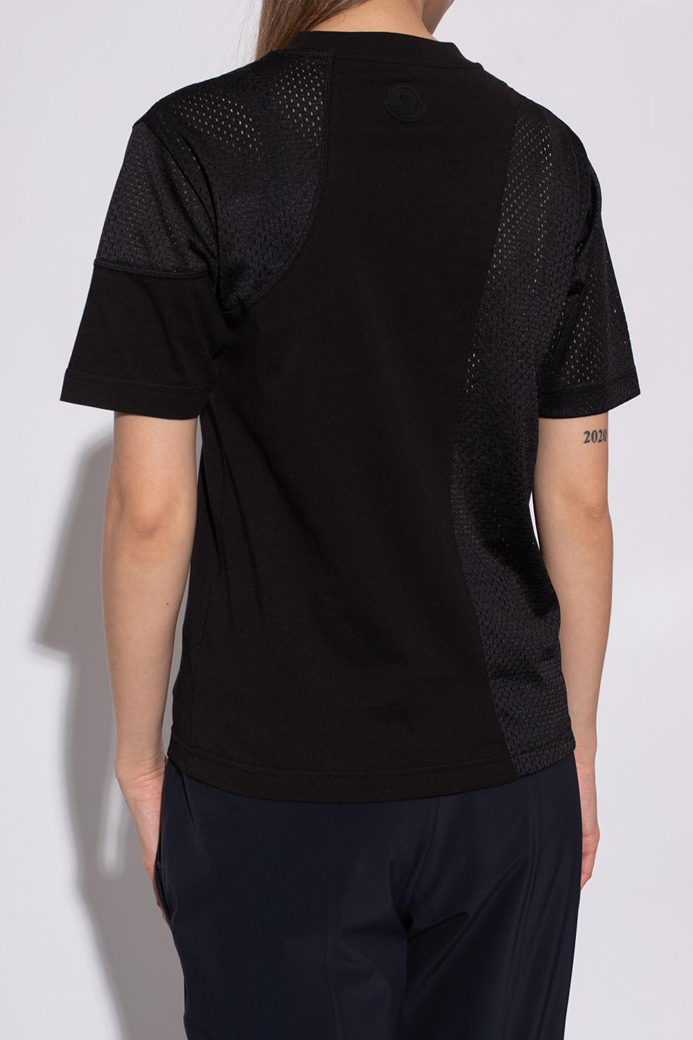 Shop Moncler Perforated T-shirt In Black