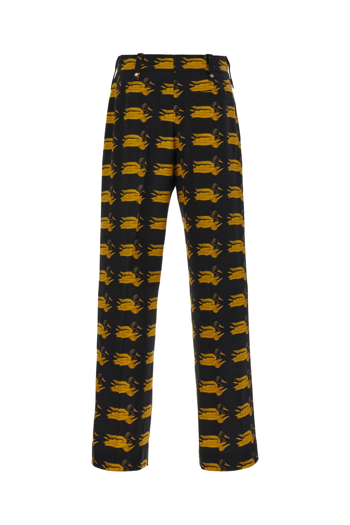 Shop Burberry Printed Wool Pants In Pear