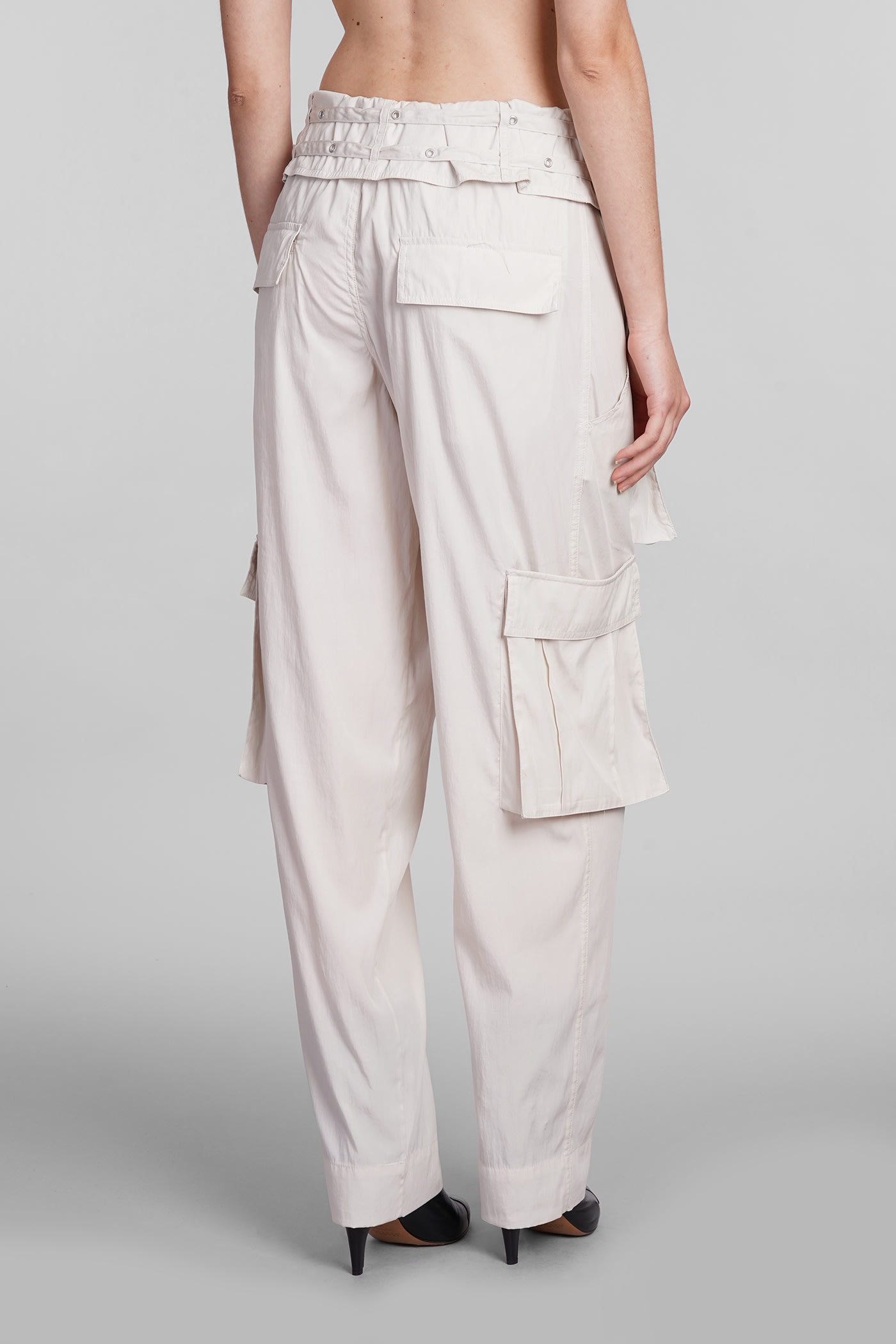 Shop Isabel Marant Hadja Pants In Beige Wool And Polyester