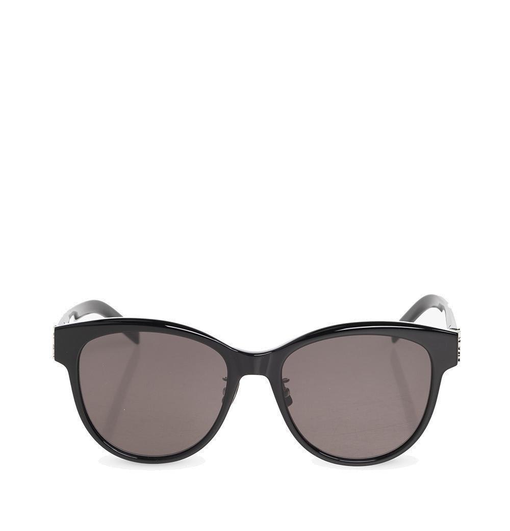 Shop Saint Laurent Squared Frame Sunglasses In Black