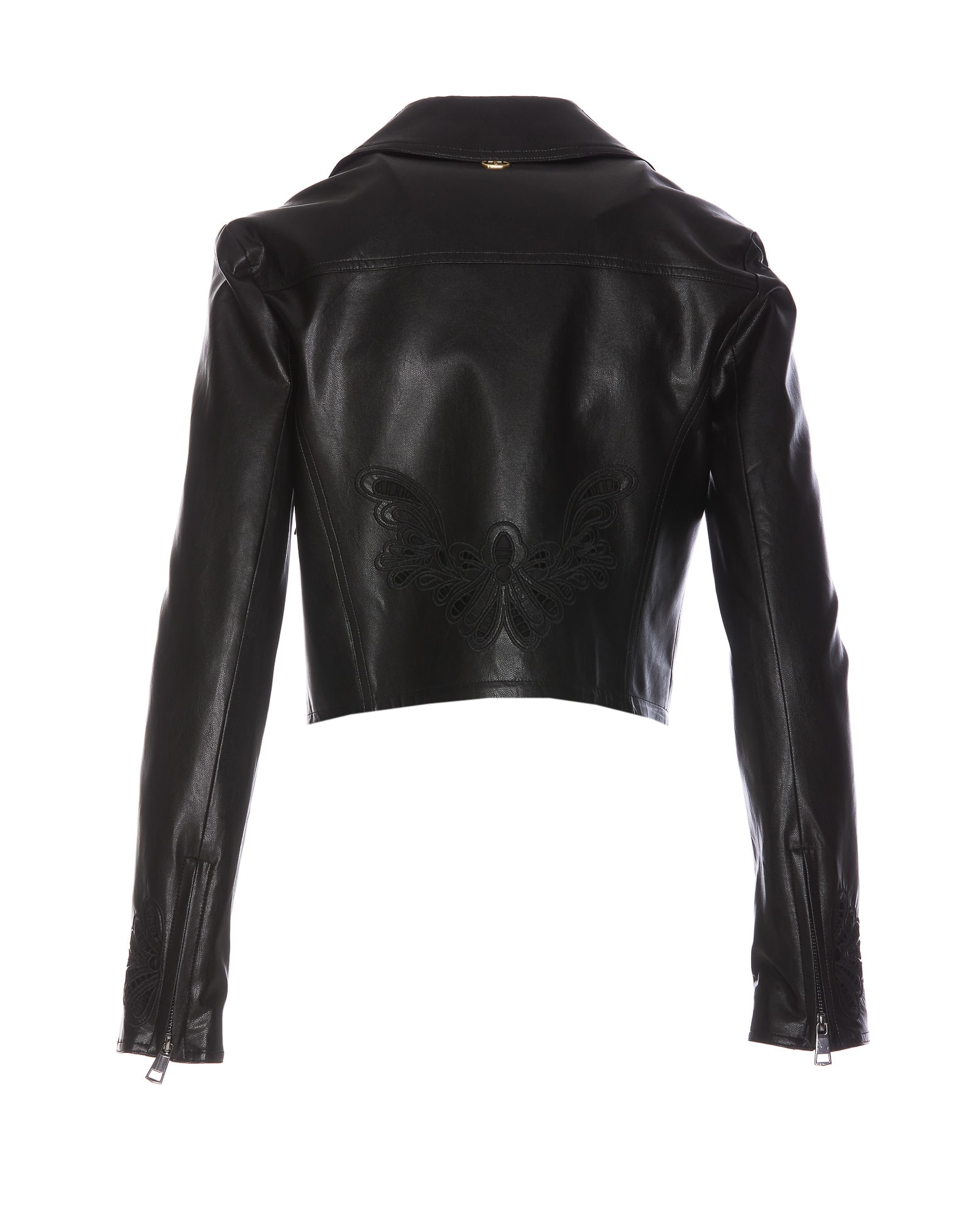 Shop Twinset Faux Leather Jacket In Nero