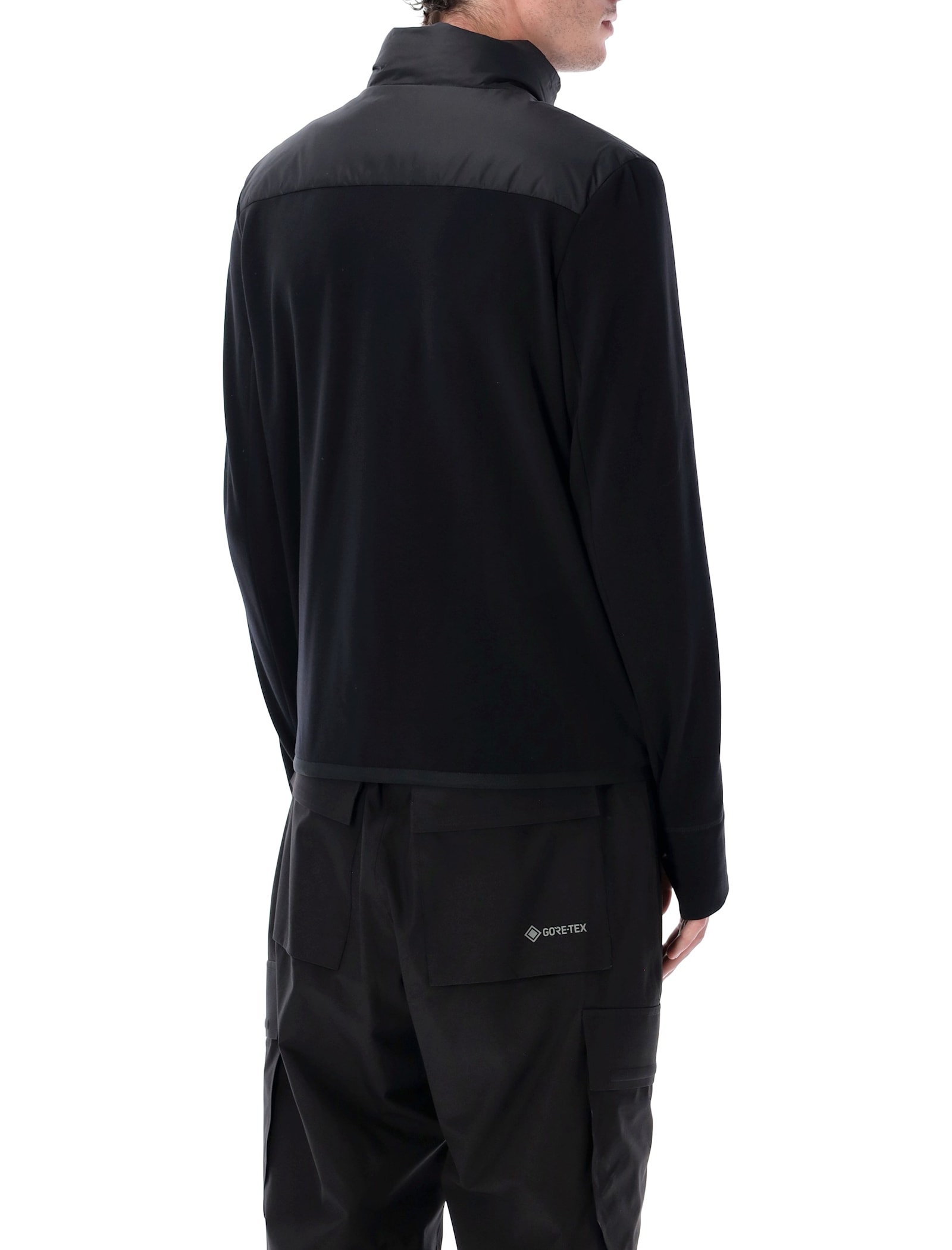 Moncler Padded Sweatshirt With High Collar And Long Sleeves In Black