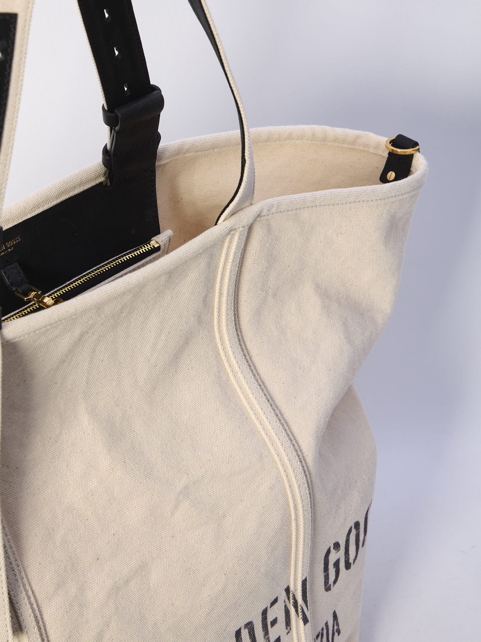 Golden Goose 24.7 Canvas Tote Bag With Tie Dye Print In White