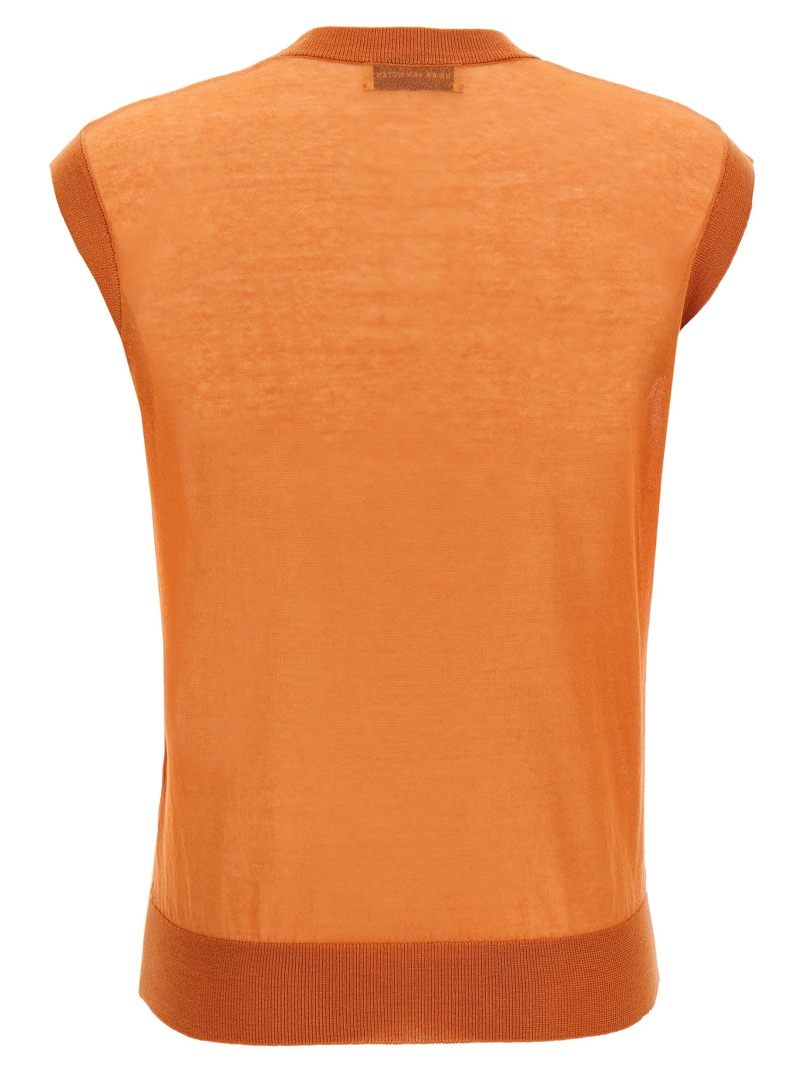 Dries Van Noten 'tamara' Crew Neck Vest In Orange