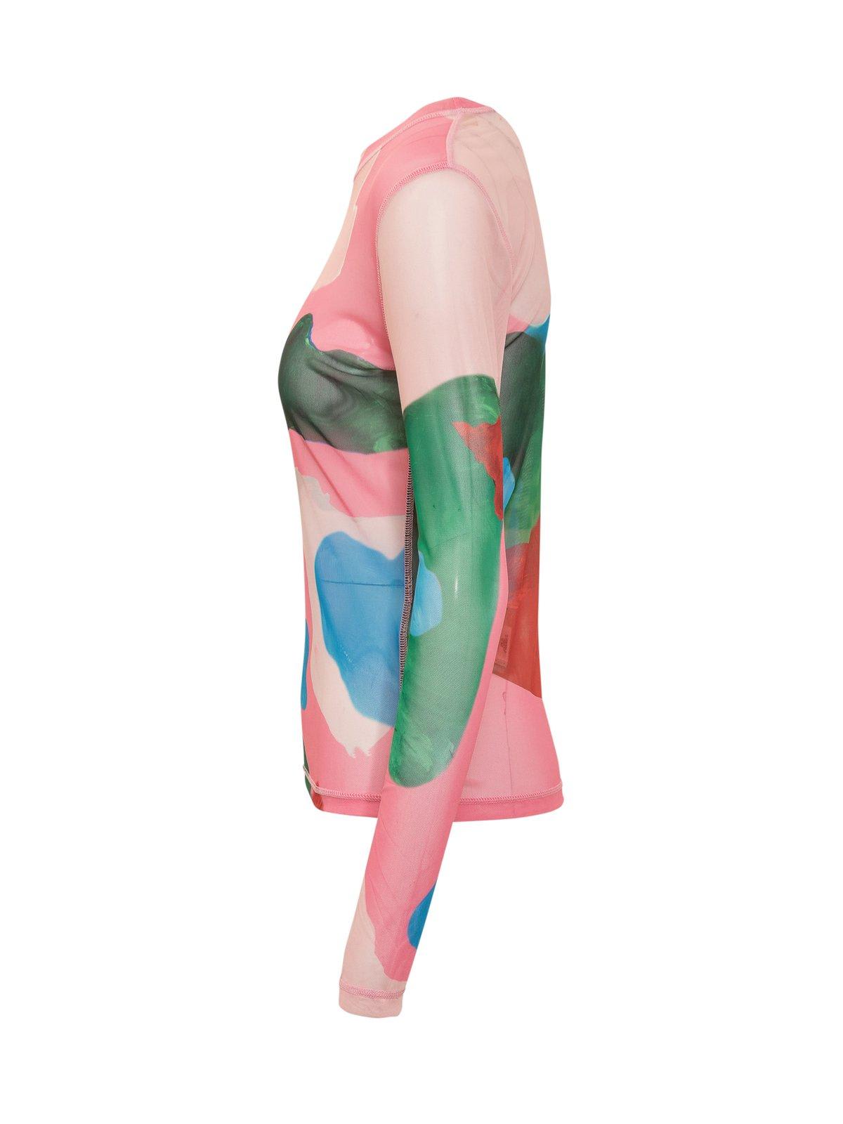 Shop Jw Anderson Abstract Pattern Print T-shirt In Pink