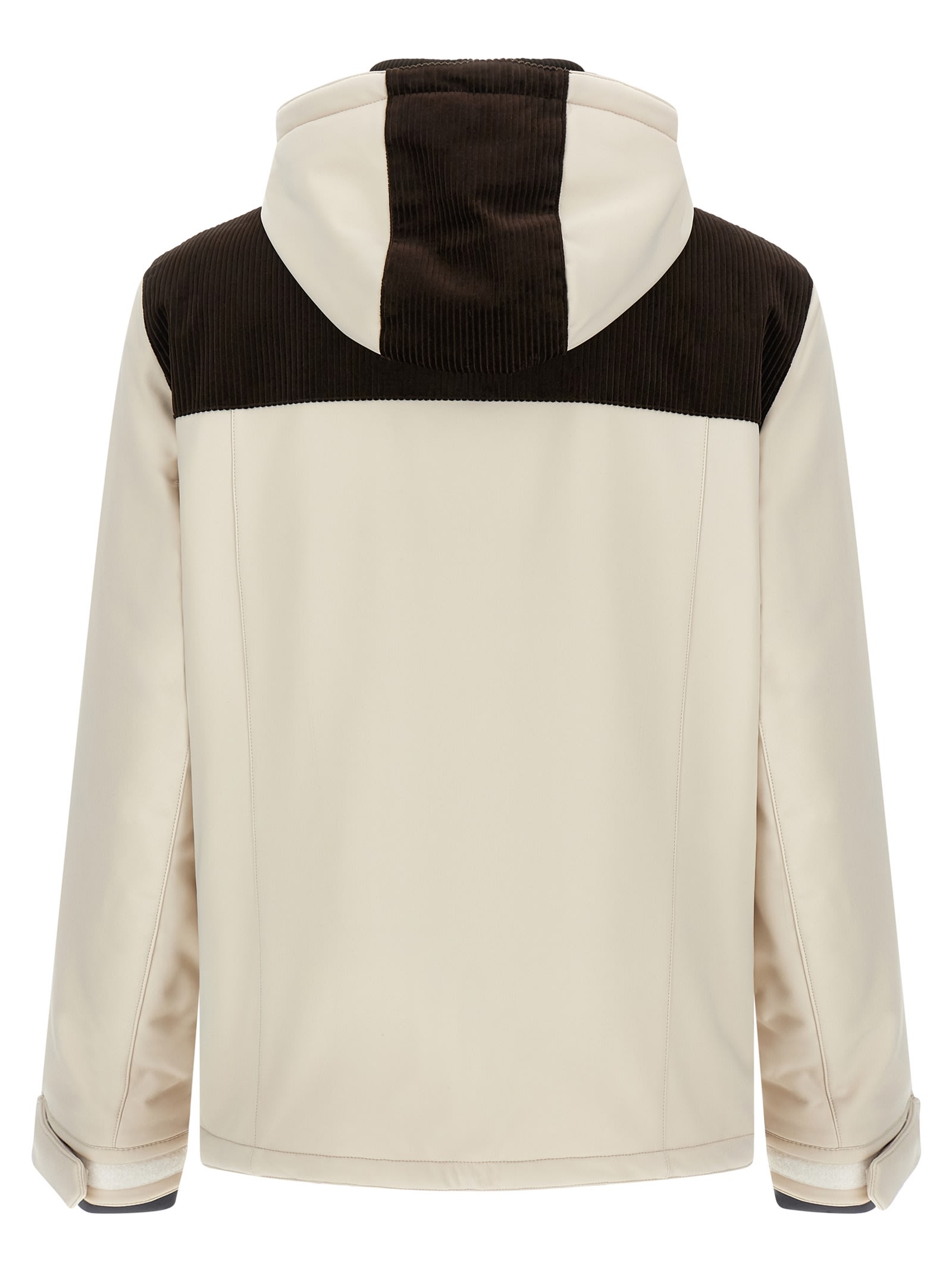 Brunello Cucinelli Corduroy Insert Ski Jacket In Neutral