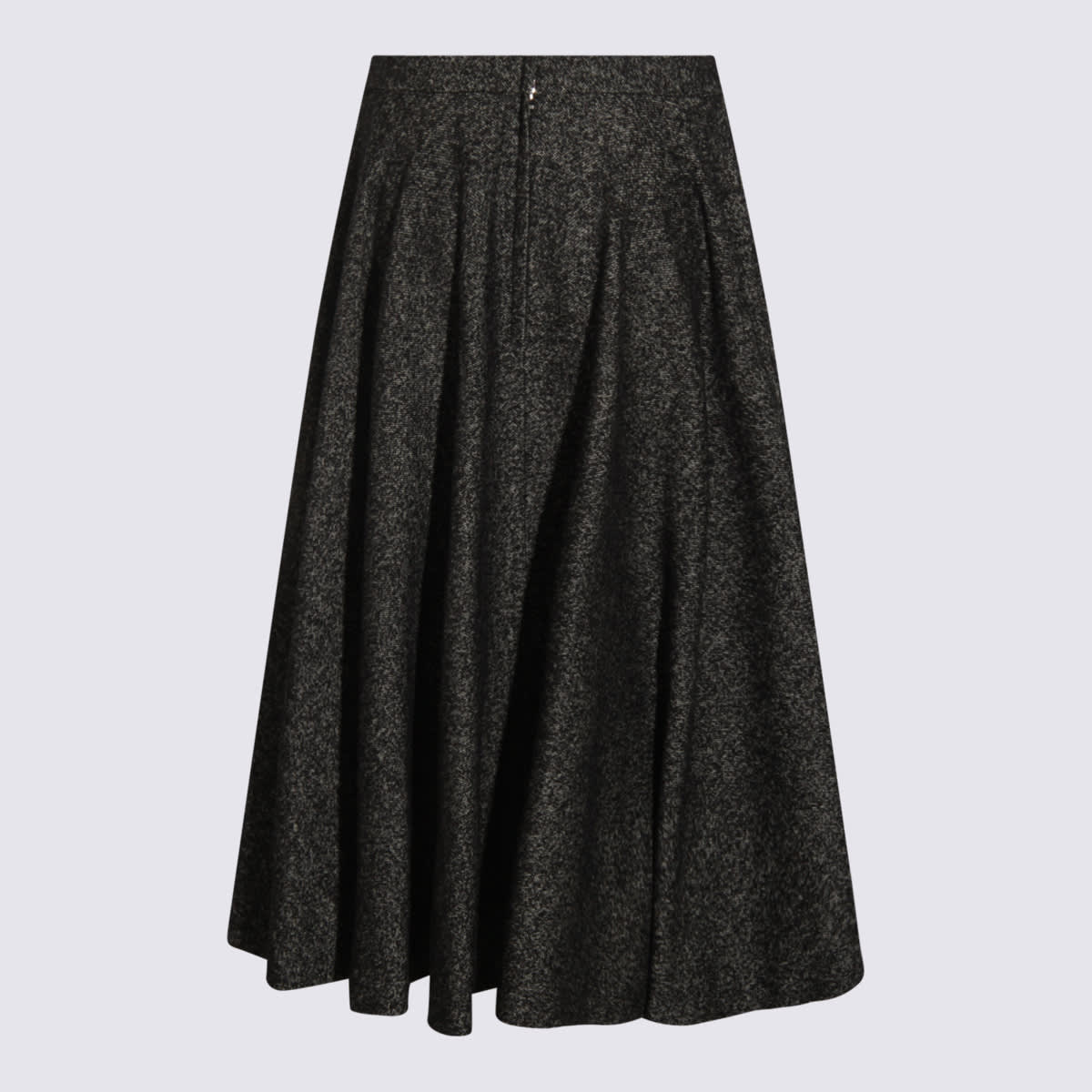 Dolce & Gabbana Wool-blend Dotted Skirt In Gray