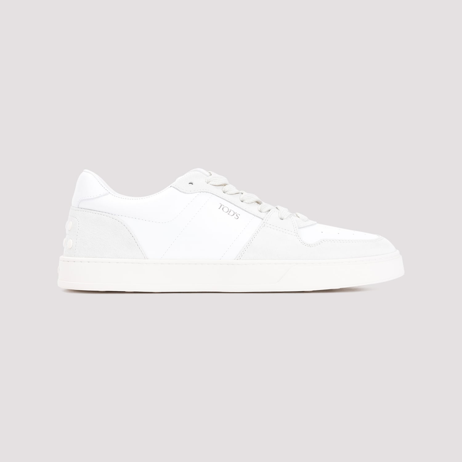 Shop Tod's Leather Sneakers In Bianco