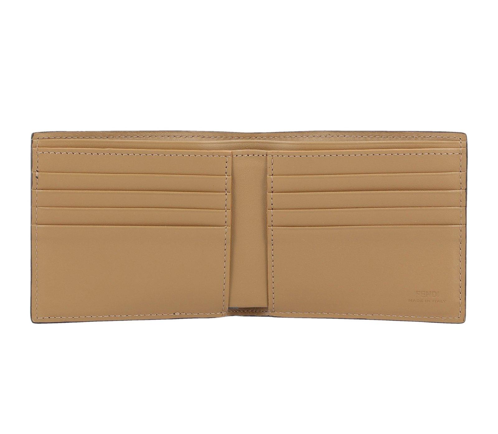 Shop Fendi Ff Monogram Bi-fold Wallet In Marrone