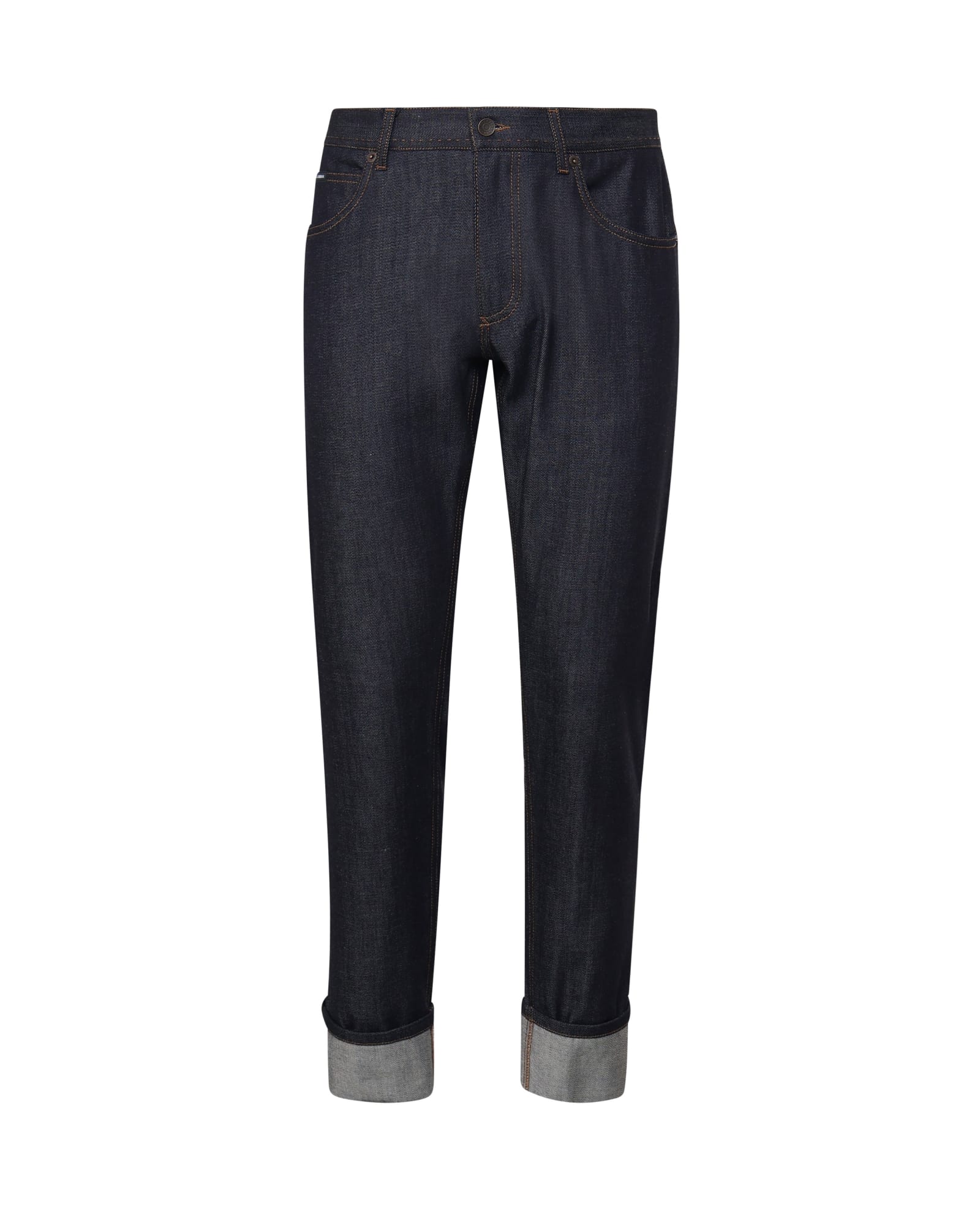 Shop Dolce & Gabbana Denim Pants In Dark Denim