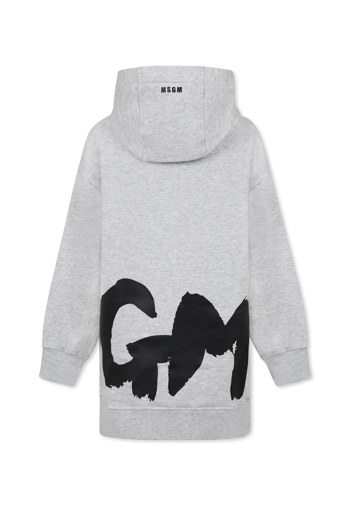 Msgm Logo-print Dress In Gray