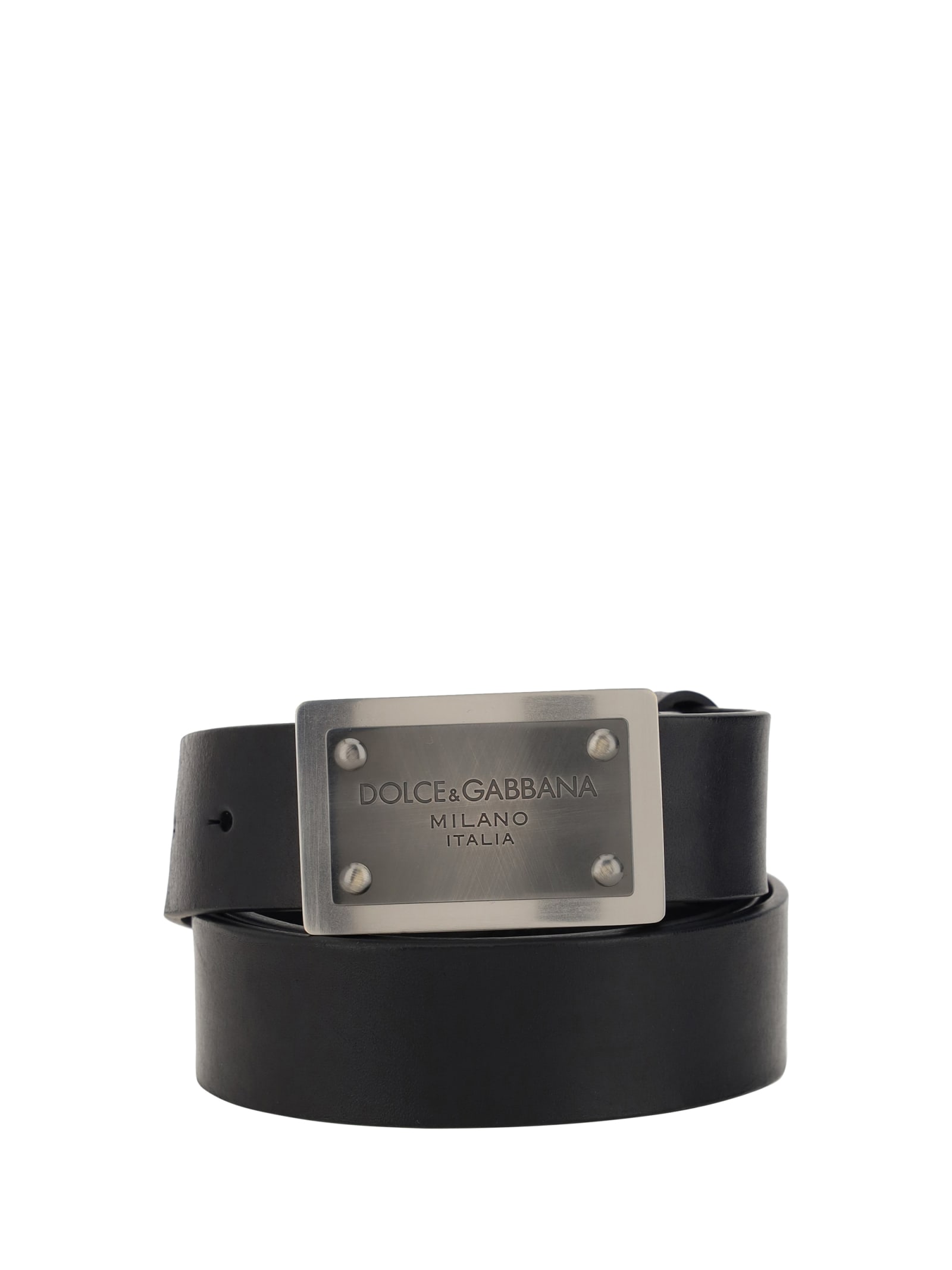 Shop Dolce & Gabbana Belt In Nero Palladio