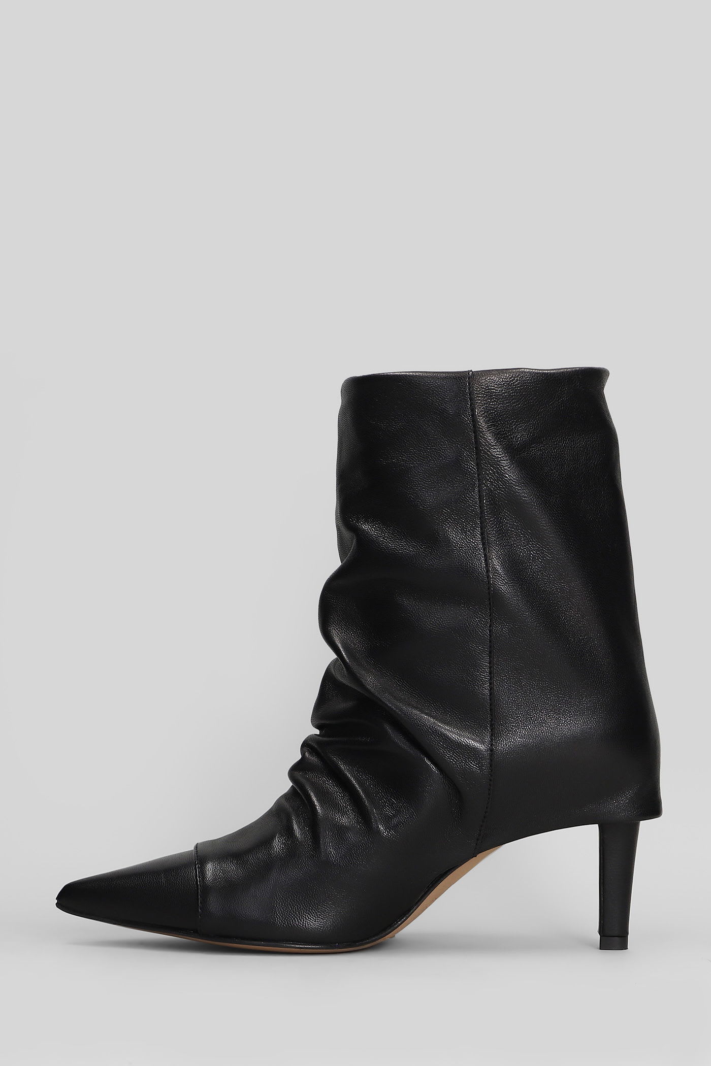 The Seller Low Heels Ankle Boots In Black Leather In Black