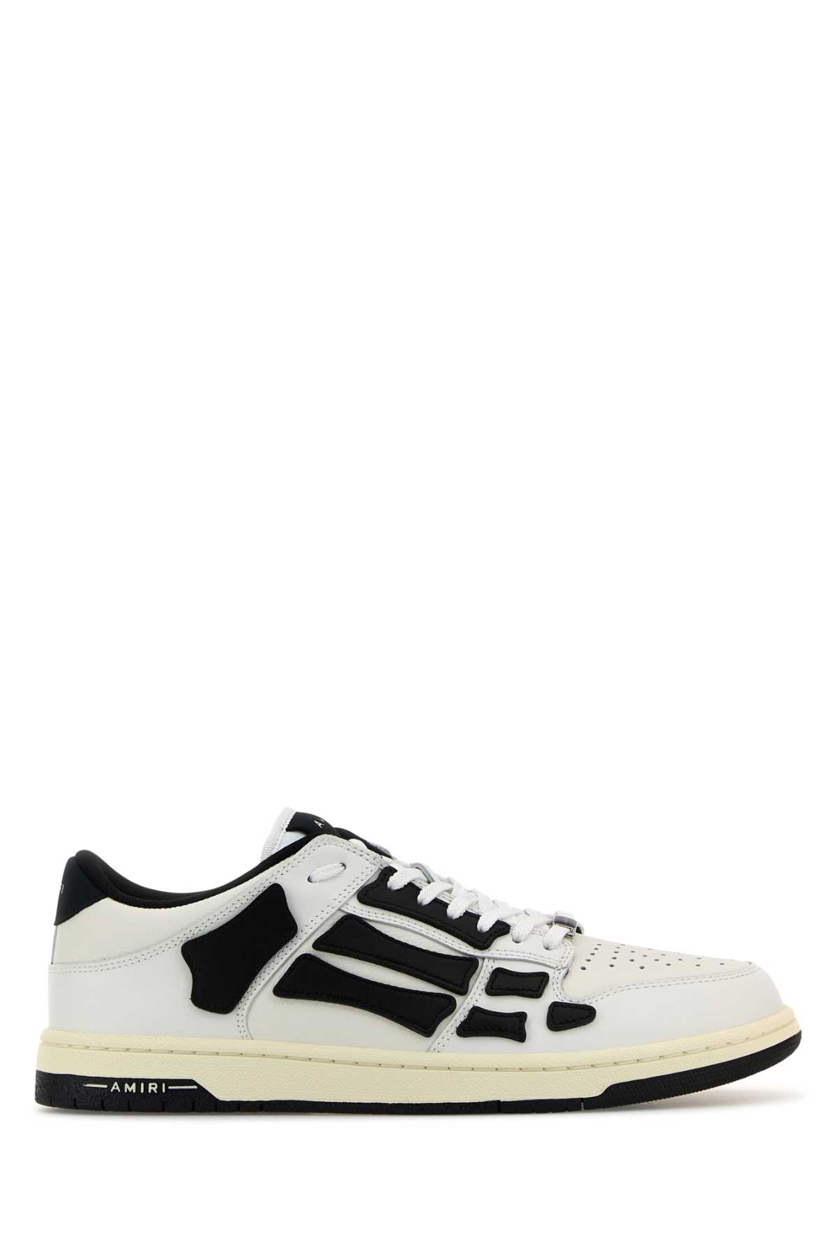 Amiri Skel Top Low Black And White Sneakers With Logo Patch On Thetongue And Contrasting Details On The Si In White