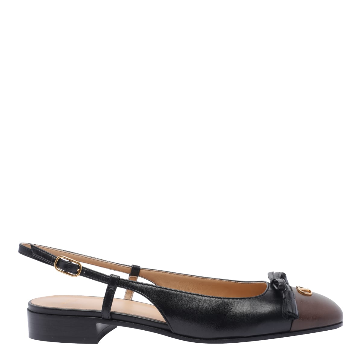 Valentino Valet Du Roi Leather Slingback Ballerina Flat