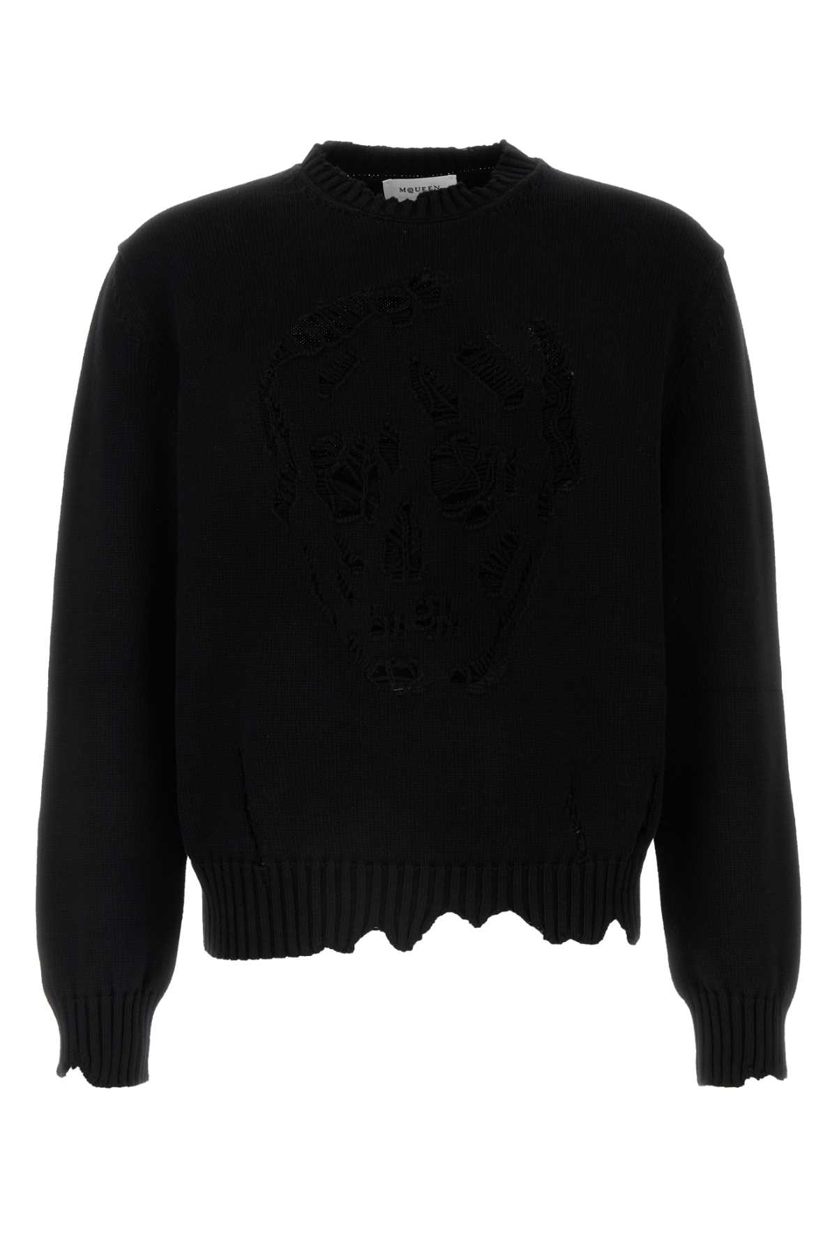 Shop Alexander Mcqueen Black Cotton Sweater