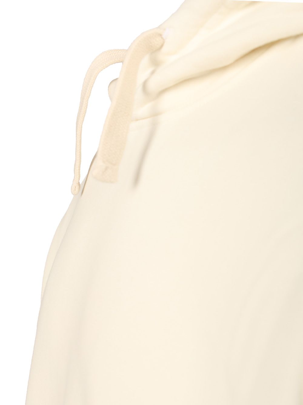 Stone Island Brushed Organic Cotton Fleece Hoodie Clothing In Neutral