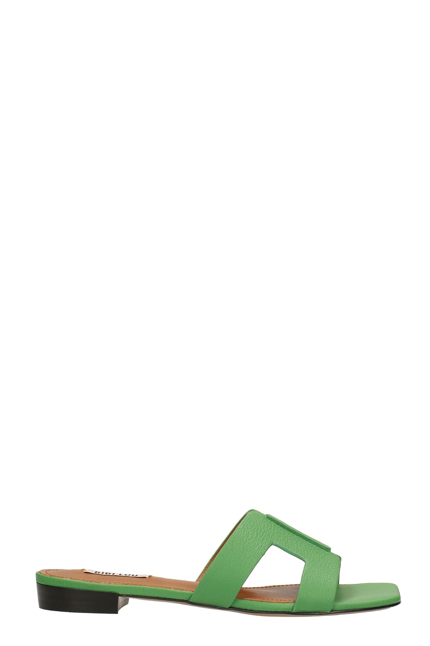 Bibi Lou Chieko Flats In Green Leather | ModeSens