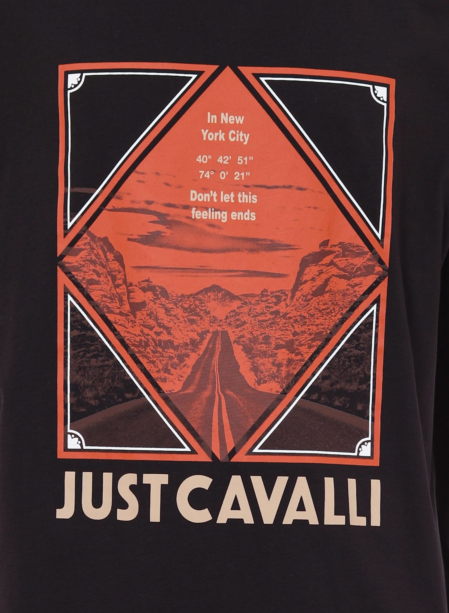 Just Cavalli Graphic-print T-shirt In Black