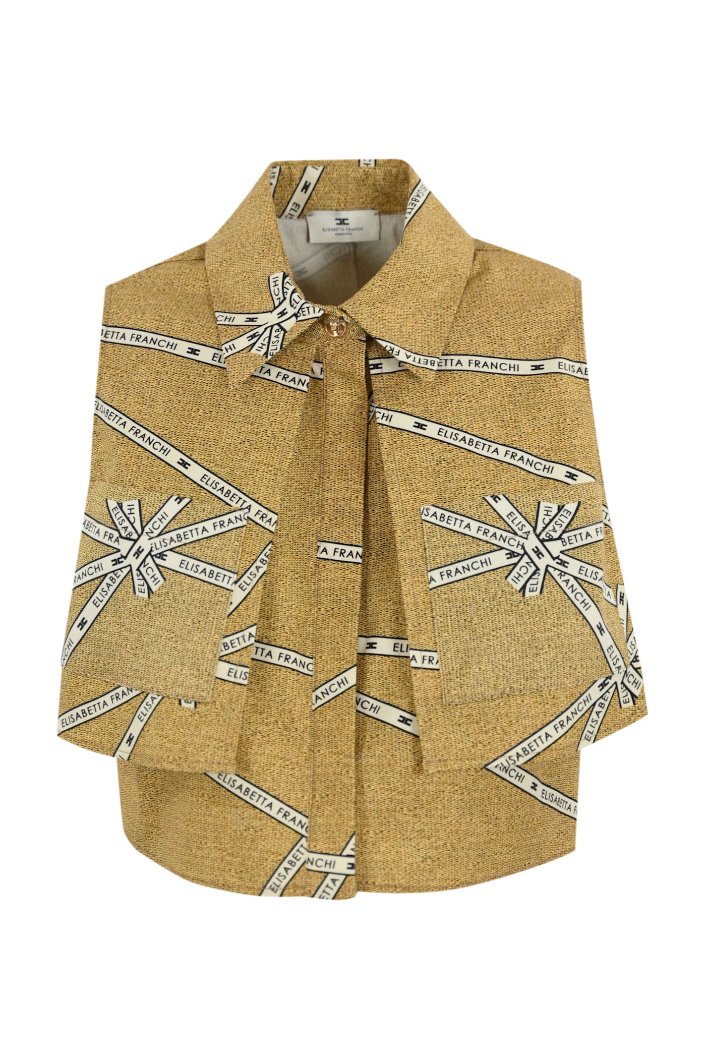 Elisabetta Franchi Logo-print Sleeveless Shirt In Green