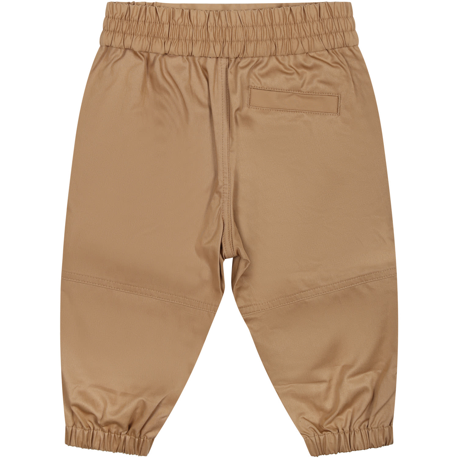 Shop Burberry Beige Trousers Pour Baby Boy With Logo