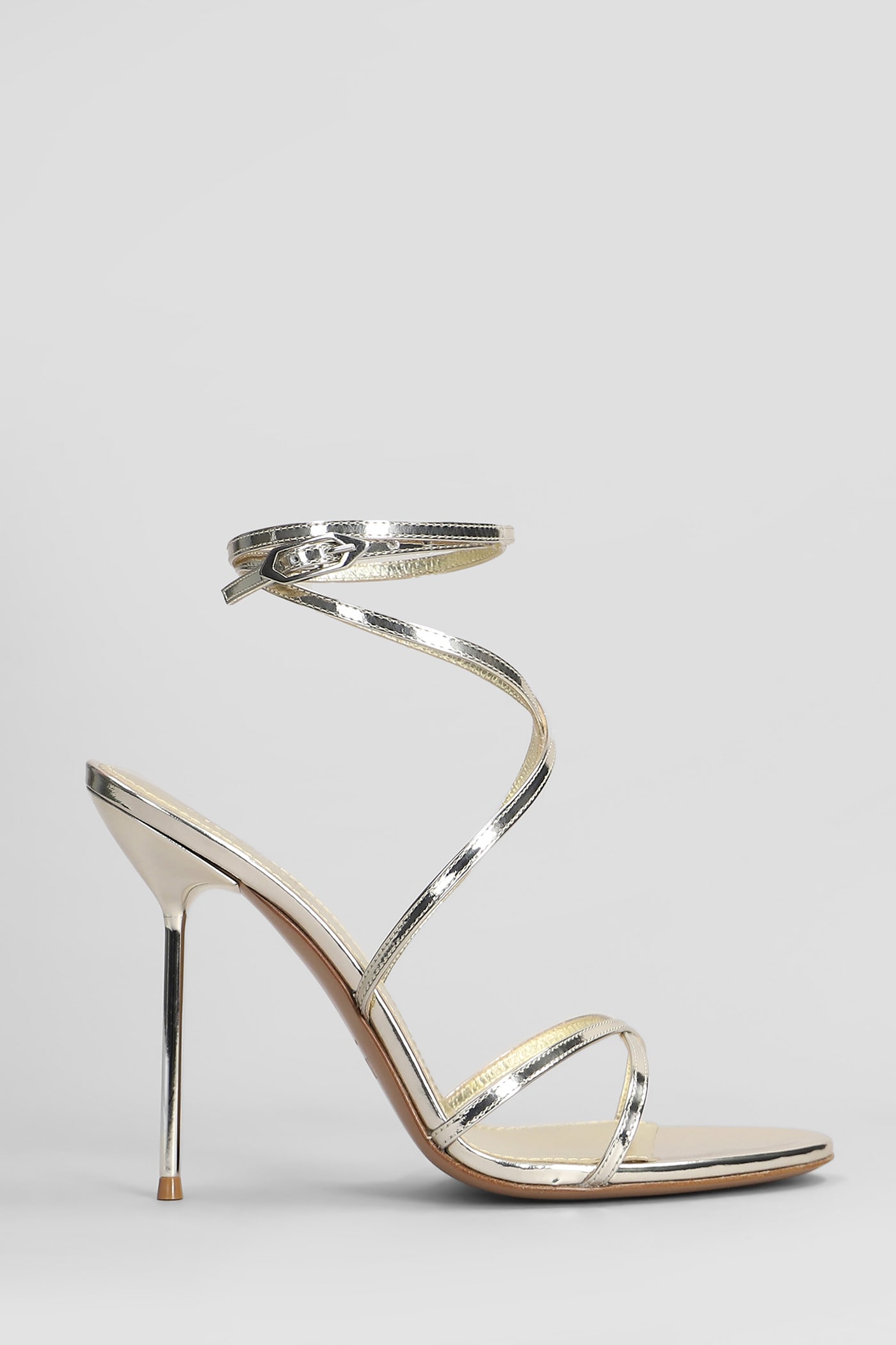Liz Lace Up Sandals In Platinum Leather